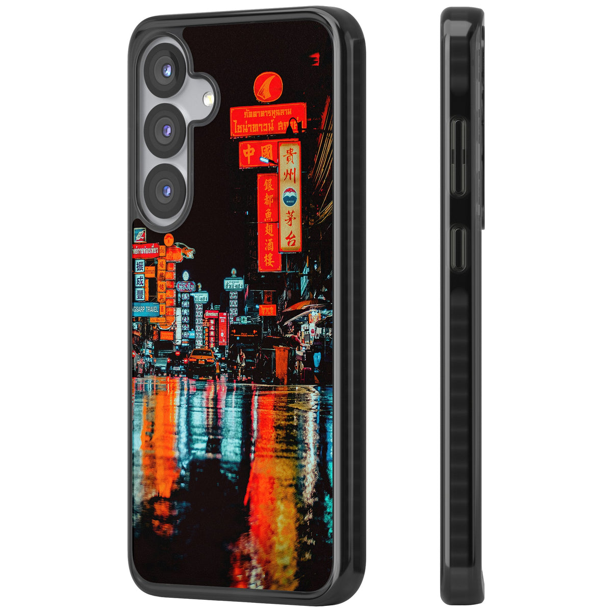Neon City Samsung S25 / Samsung S25 Plus / Samsung S26 / Samsung S26 Plus Impact Black Phone Case side