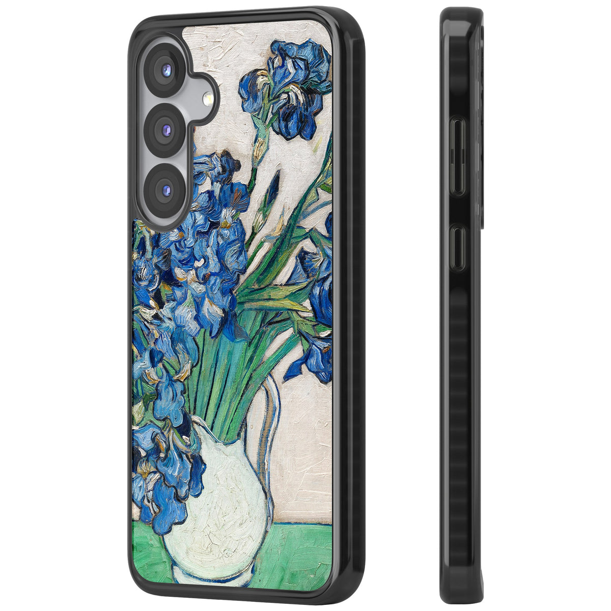 Irises By Vincent Van Gogh Samsung S25 / Samsung S25 Plus / Samsung S26 / Samsung S26 Plus Impact Black Phone Case side