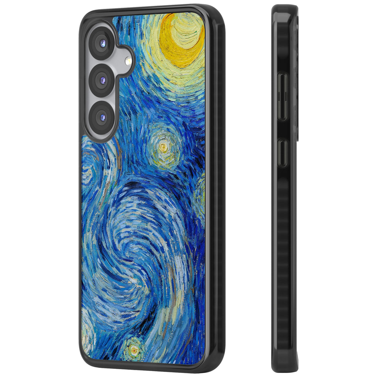 The Starry Night By Vincent Van Gogh Samsung S25 / Samsung S25 Plus / Samsung S26 / Samsung S26 Plus Impact Black Phone Case side