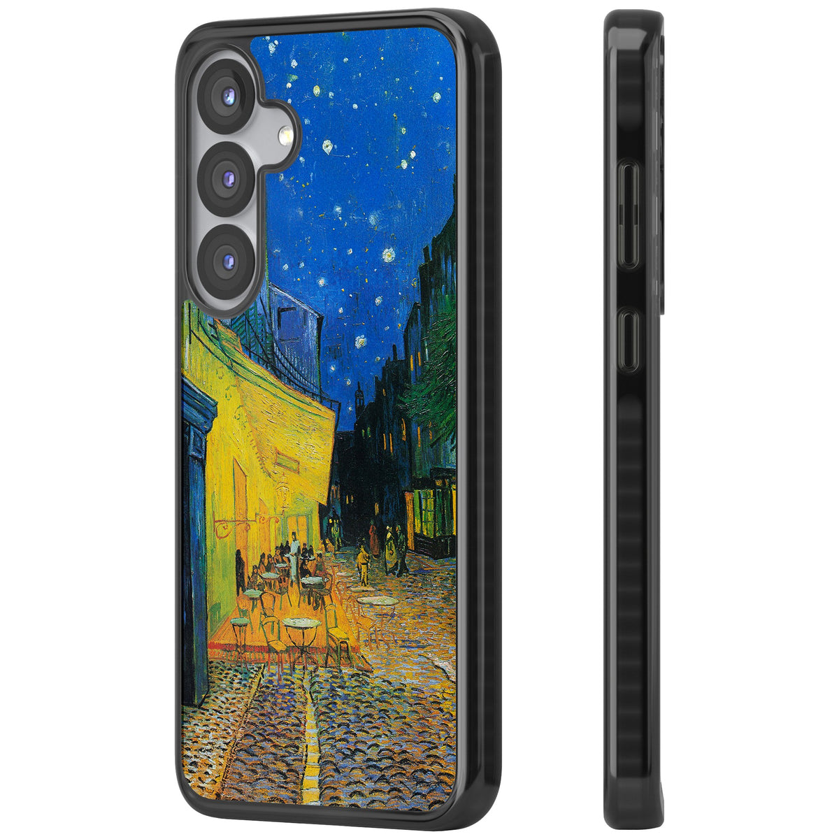 Café Terrace At Night Samsung S25 / Samsung S25 Plus / Samsung S26 / Samsung S26 Plus Impact Black Phone Case side