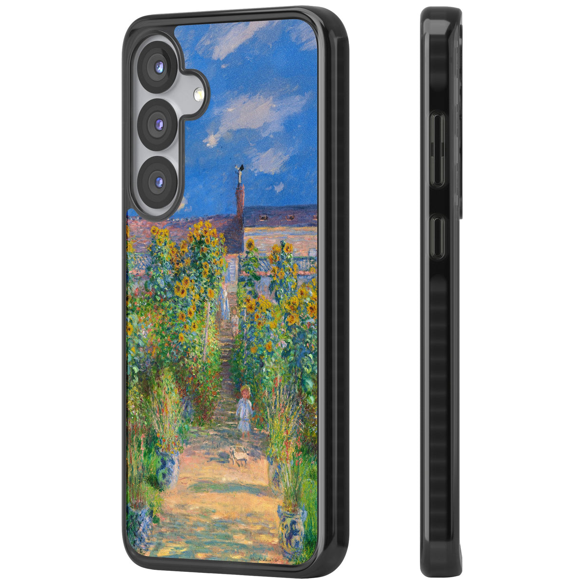 Garden at Vetheuil Samsung S25 / Samsung S25 Plus / Samsung S26 / Samsung S26 Plus Impact Black Phone Case side
