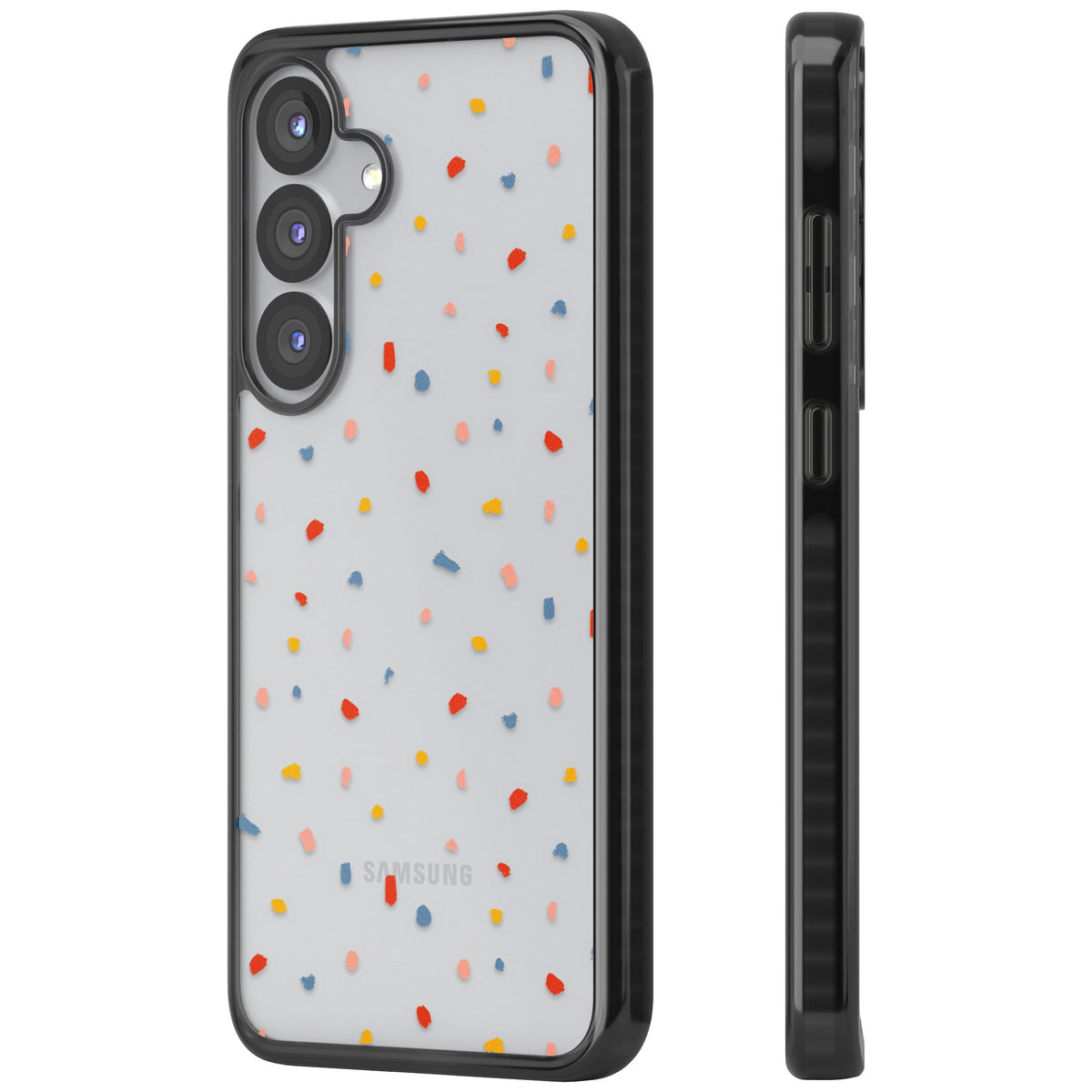 Small Confetti Samsung S25 / Samsung S25 Plus / Samsung S26 / Samsung S26 Plus Impact Black Phone Case side
