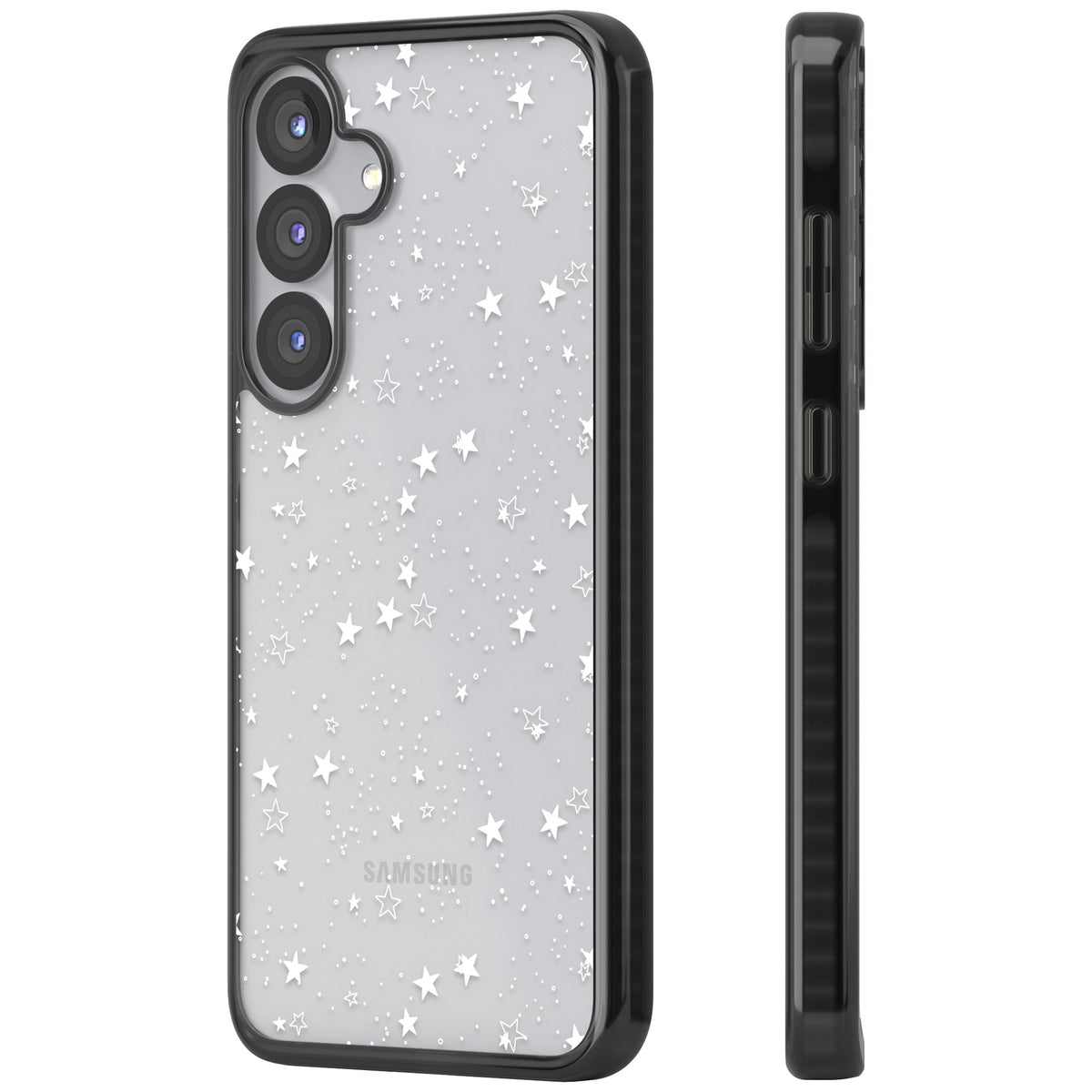 Midnight Starfield Samsung S25 / Samsung S25 Plus / Samsung S26 / Samsung S26 Plus Impact Black Phone Case side