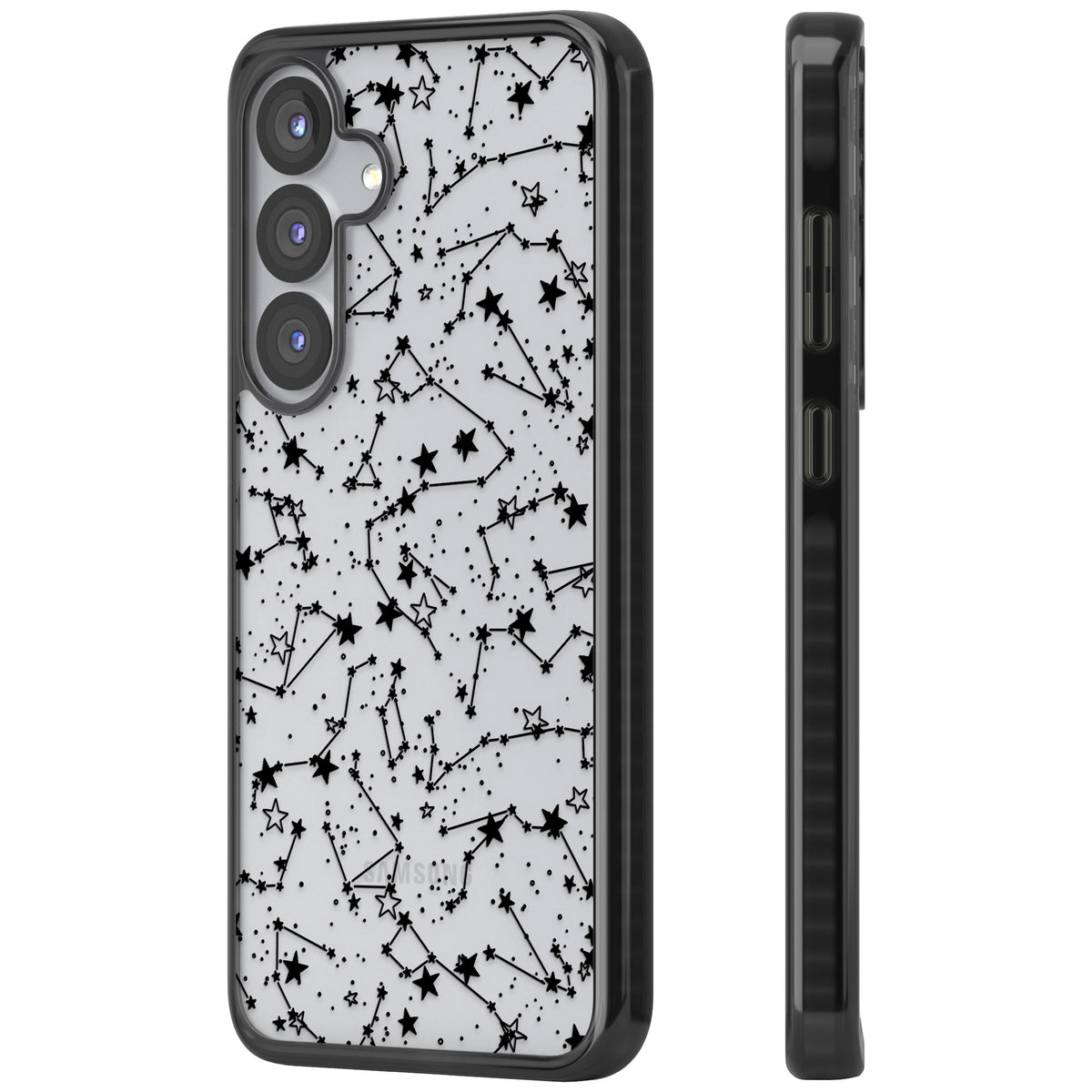 Midnight Constellations Samsung S25 / Samsung S25 Plus / Samsung S26 / Samsung S26 Plus Impact Black Phone Case side