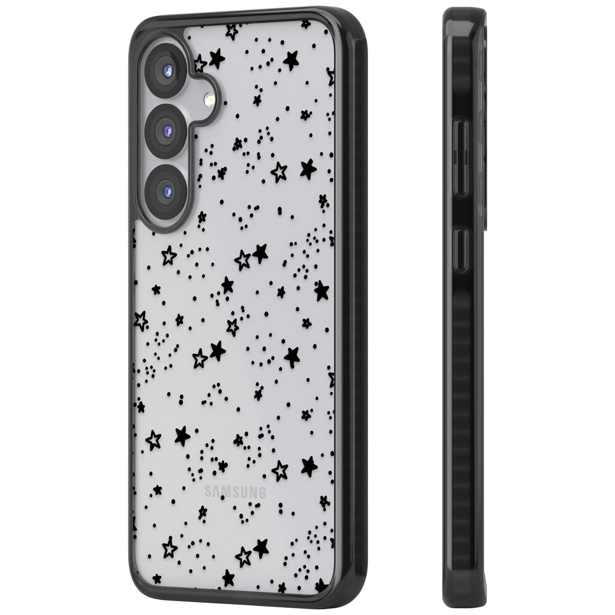 Midnight Stars Samsung S25 / Samsung S25 Plus / Samsung S26 / Samsung S26 Plus Impact Black Phone Case side