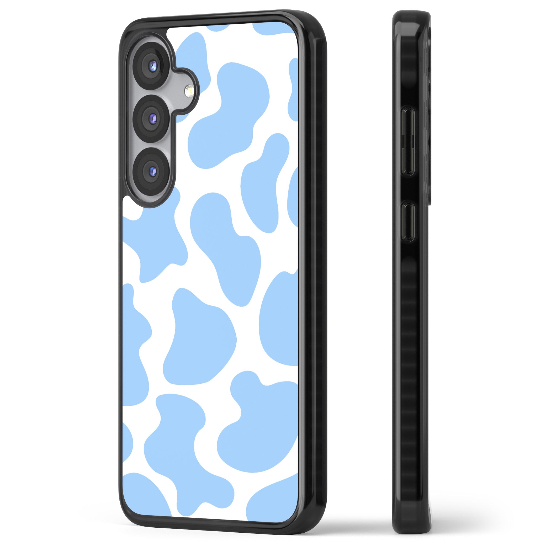 Blue And White Cow Print