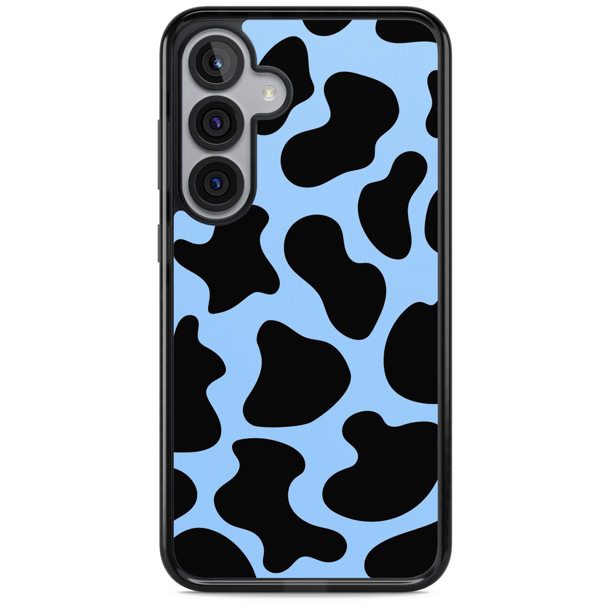 Blue And Black Cow Print