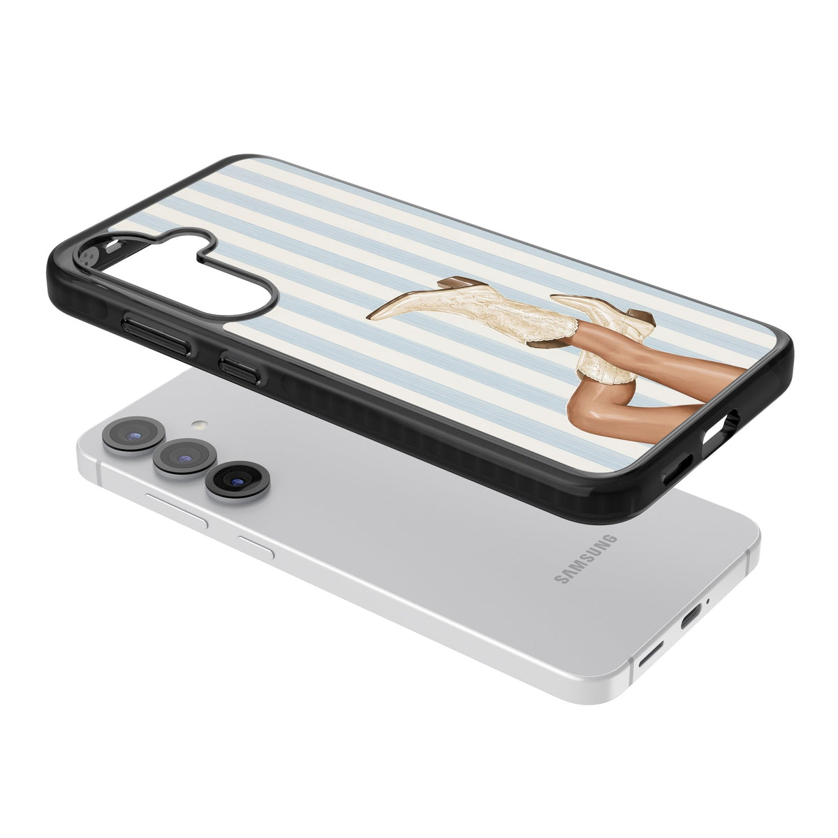 Cowgirl Boots Samsung S25 / Samsung S25 Plus / Samsung S26 / Samsung S26 Plus Impact Black Phone Case angled