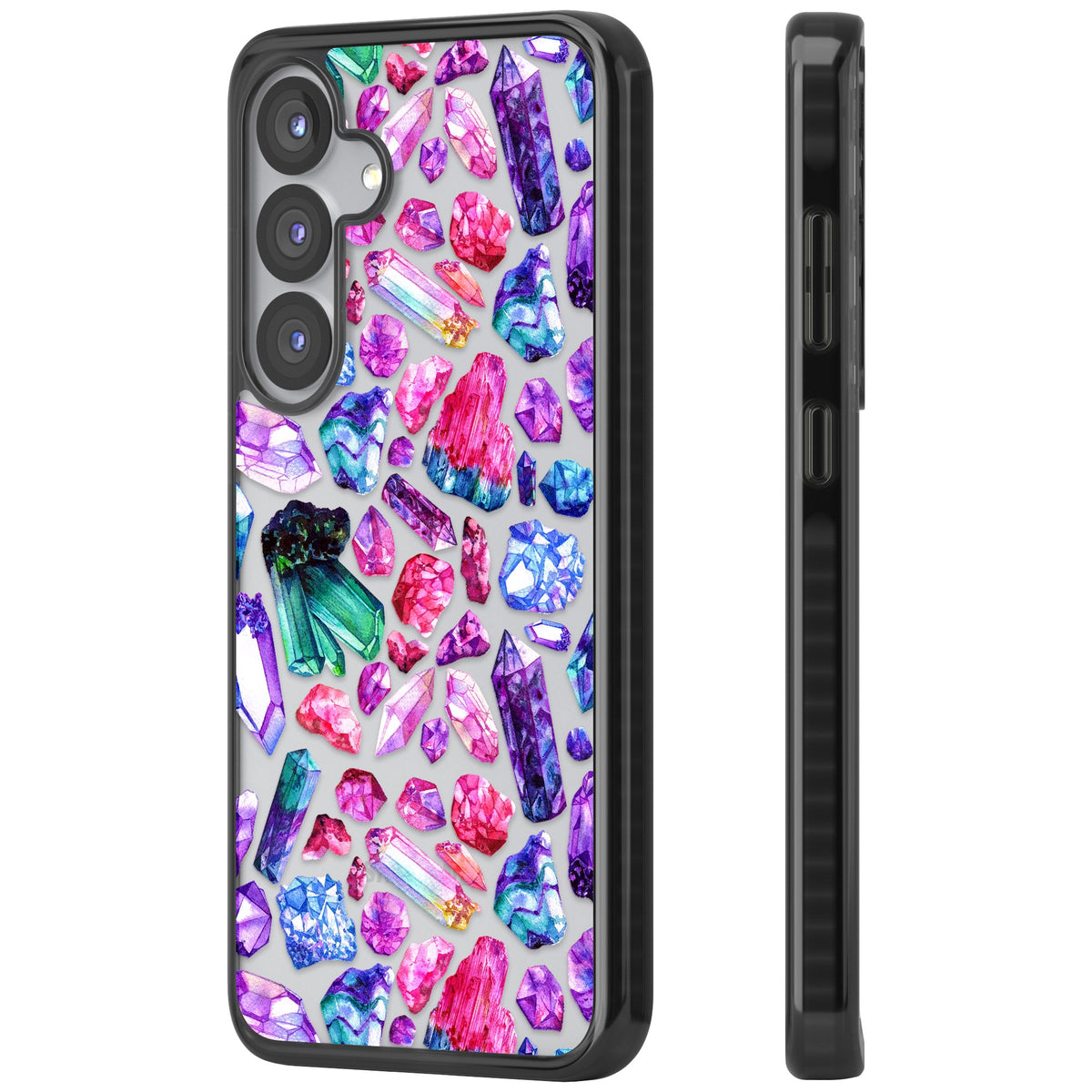Rainbow Crystals Samsung S25 / Samsung S25 Plus / Samsung S26 / Samsung S26 Plus Impact Black Phone Case side