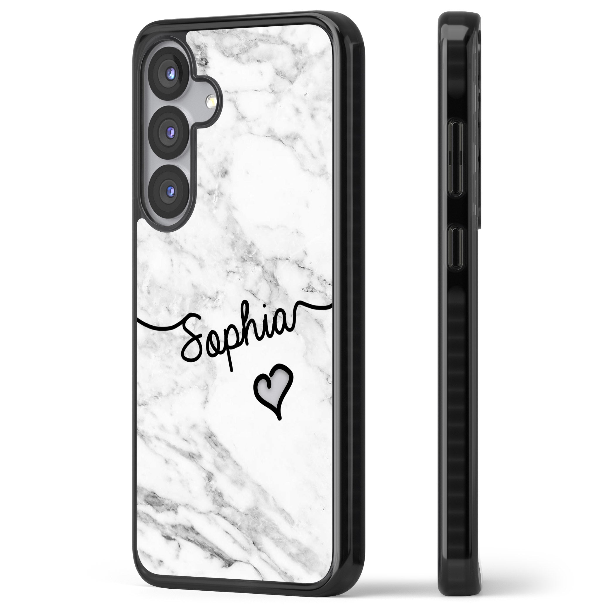 Personalised White Marble Heart