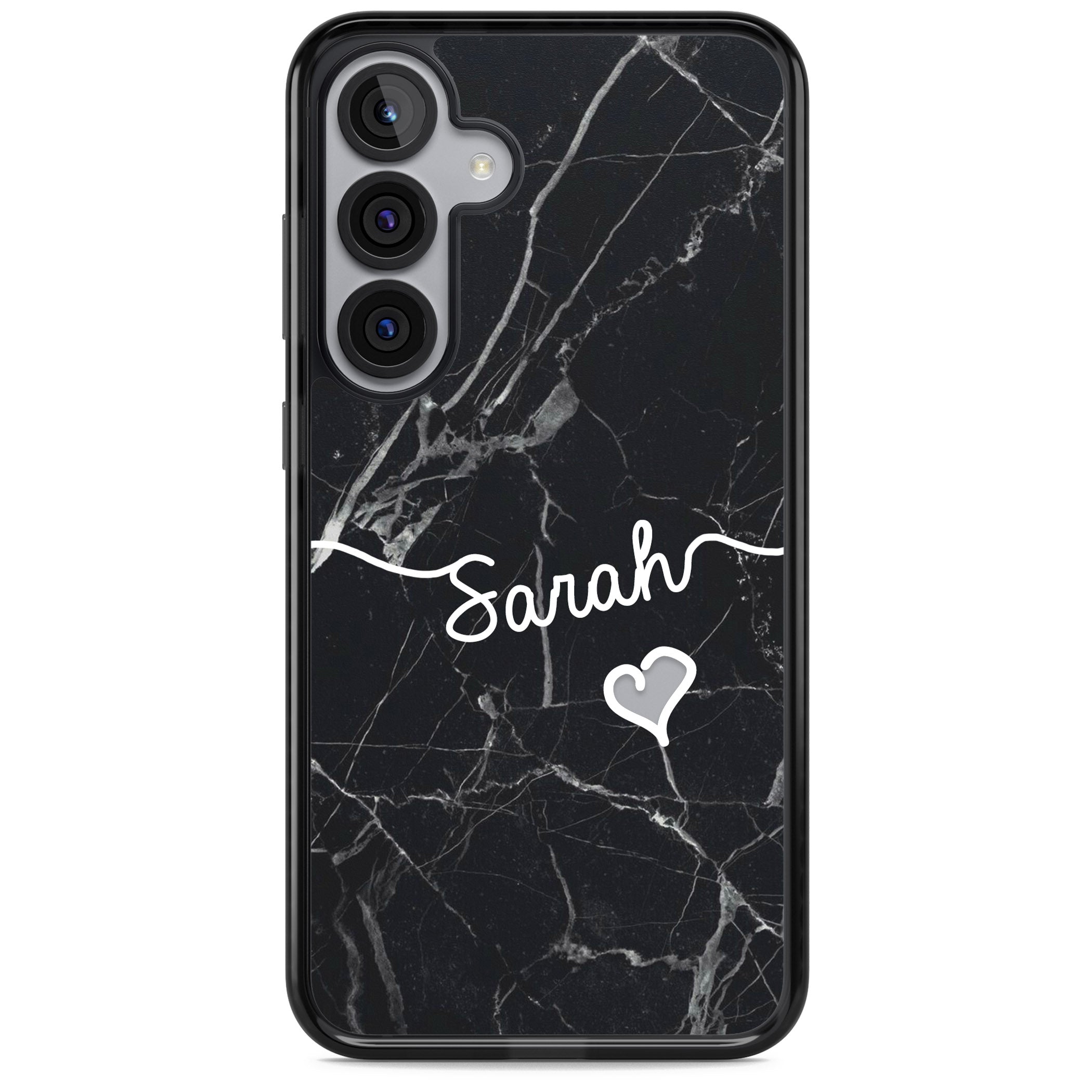Personalised Black Marble Heart