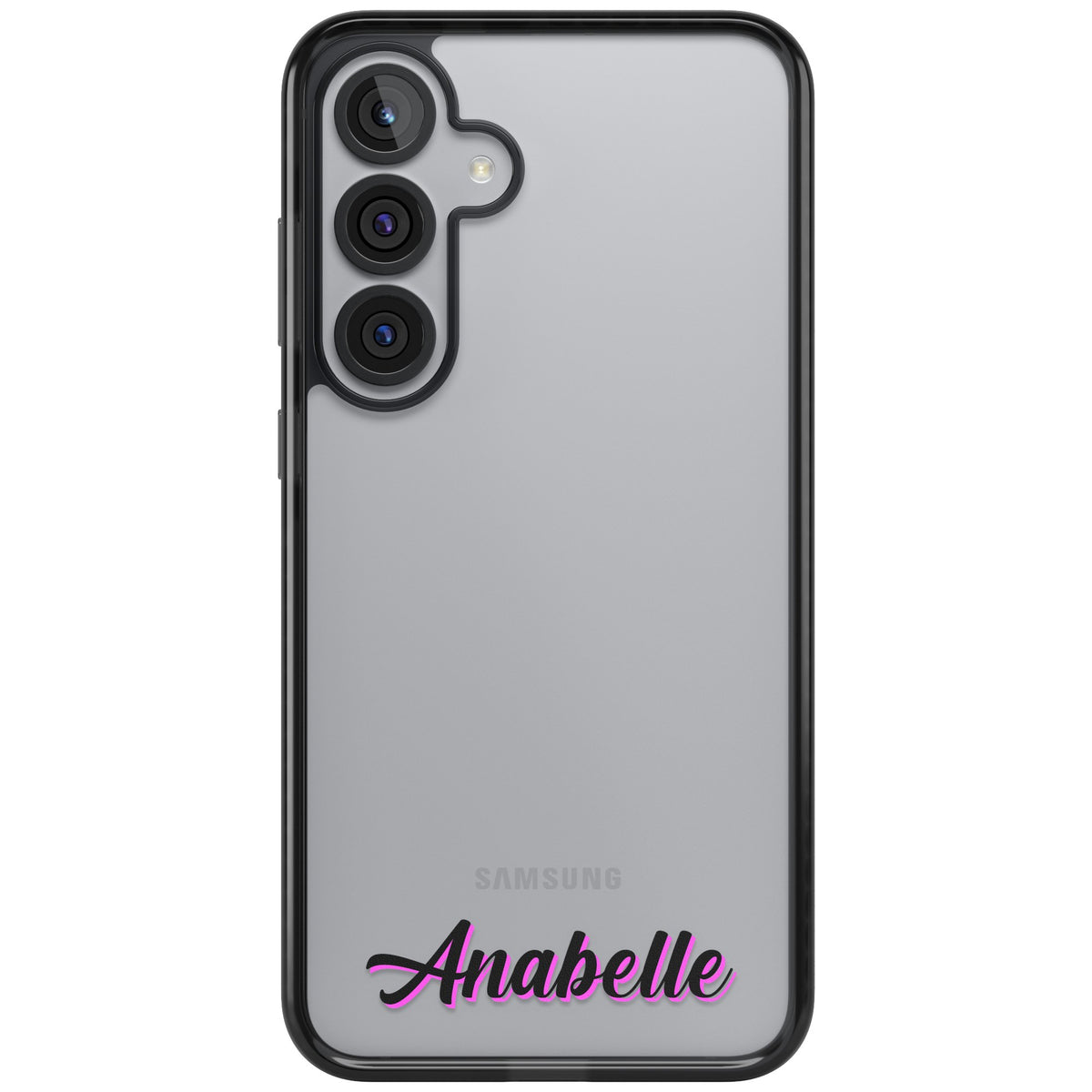 Personalised Cute Bottom Name Samsung S25 Plus / Samsung S26 / Samsung S26 Plus Impact Black Phone Case front