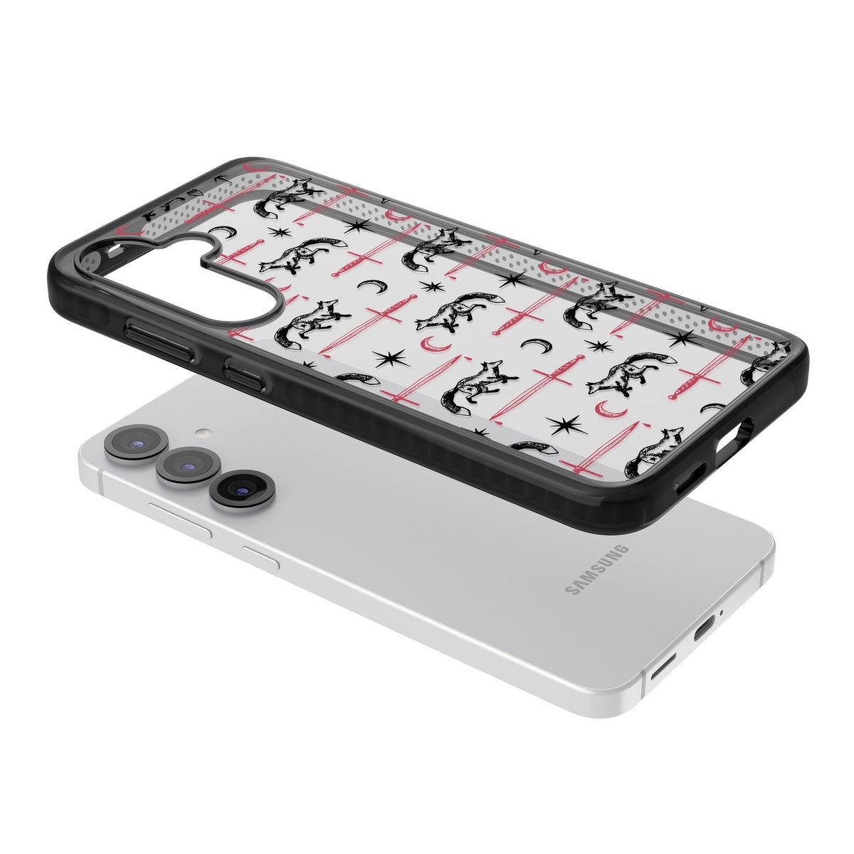 Blade & Crescent Samsung S25 / Samsung S25 Plus / Samsung S26 / Samsung S26 Plus Impact Black Phone Case angled