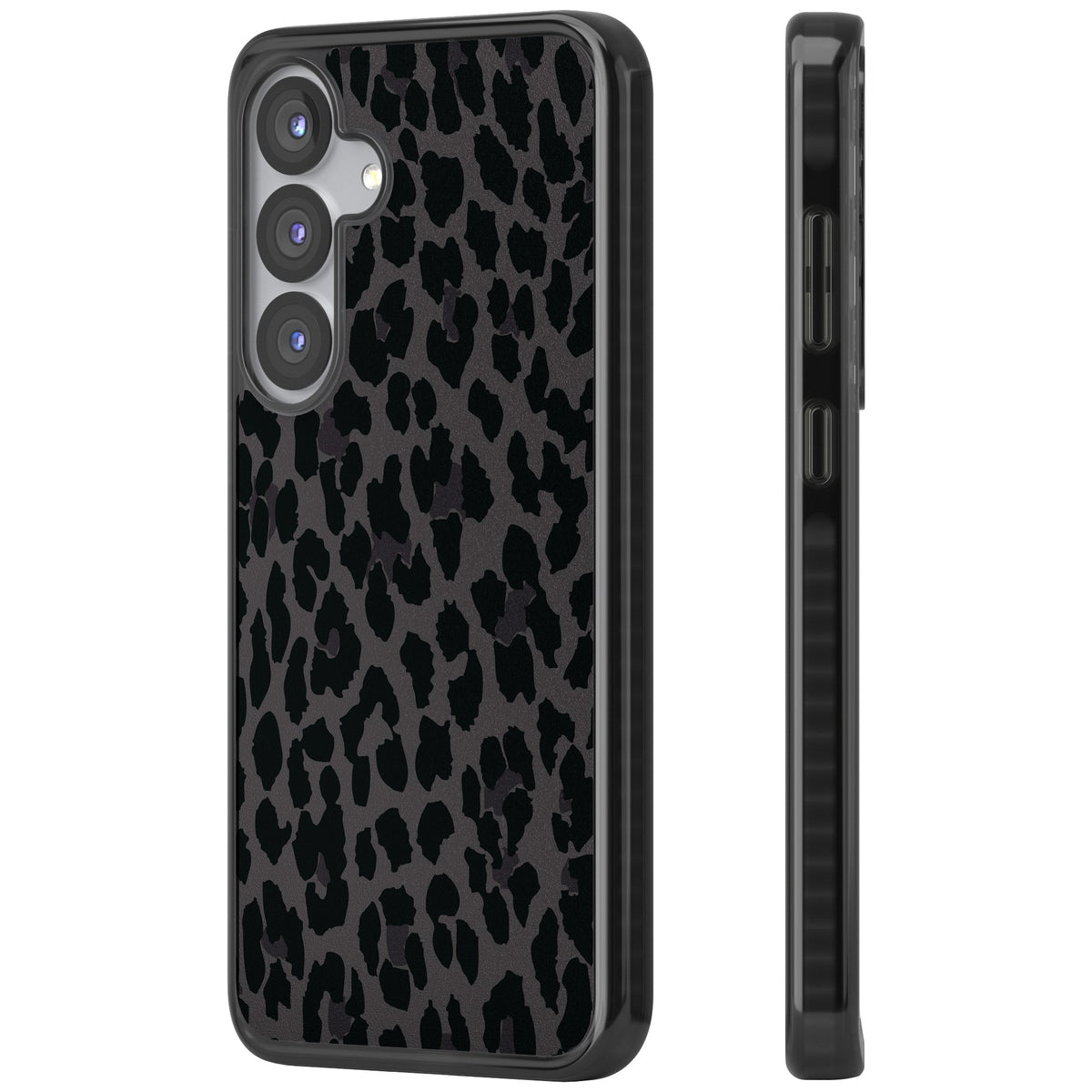 Dark Leopard Print Samsung S25 / Samsung S25 Plus / Samsung S26 / Samsung S26 Plus Impact Black Phone Case side