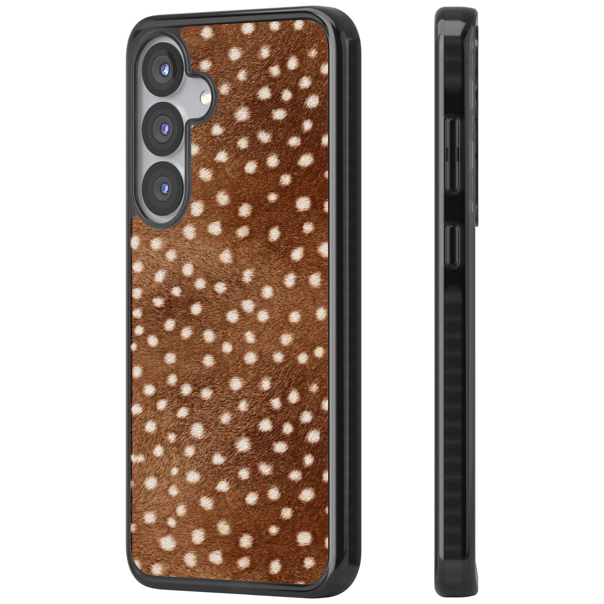 Deer Print Samsung S25 / Samsung S25 Plus / Samsung S26 / Samsung S26 Plus Impact Black Phone Case side