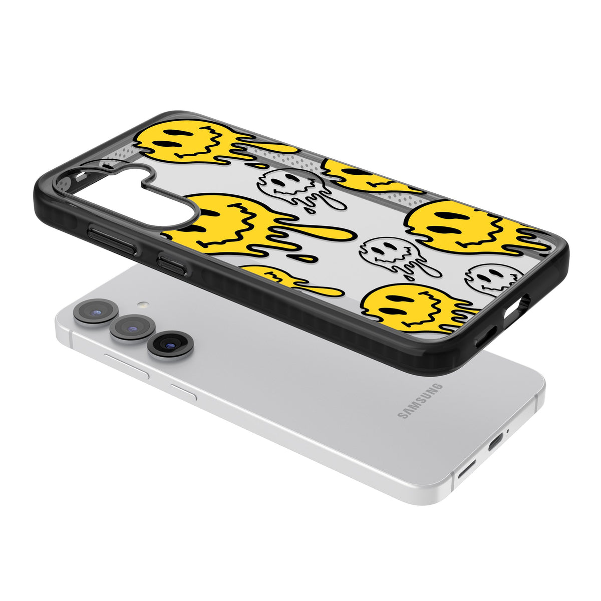Face Melt Samsung S25 / Samsung S25 Plus / Samsung S26 / Samsung S26 Plus Impact Black Phone Case angled