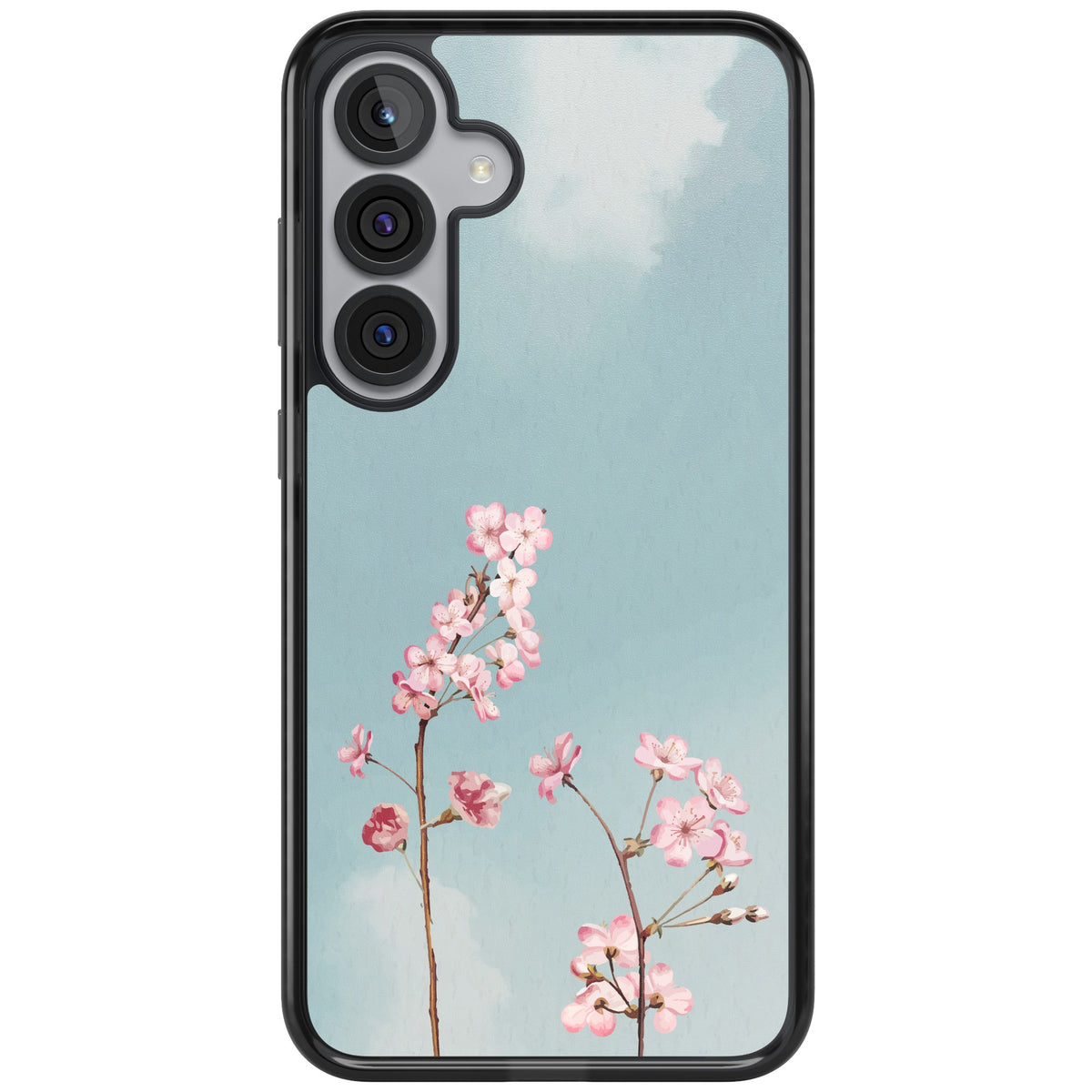 Blossom Flower Sky Samsung S25 Plus / Samsung S26 / Samsung S26 Plus Impact Black Phone Case front