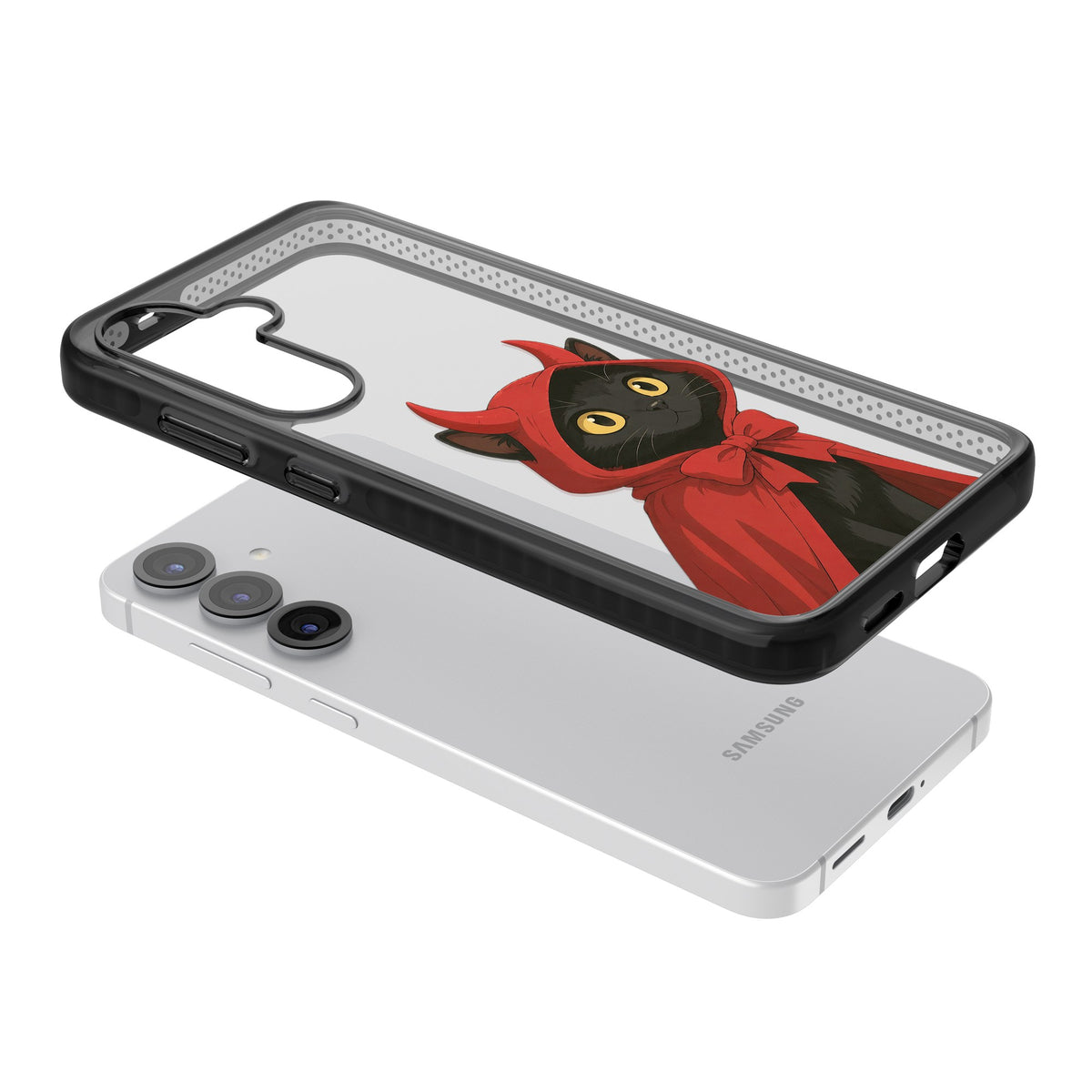 Little Devil Samsung S25 / Samsung S25 Plus / Samsung S26 / Samsung S26 Plus Impact Black Phone Case angled