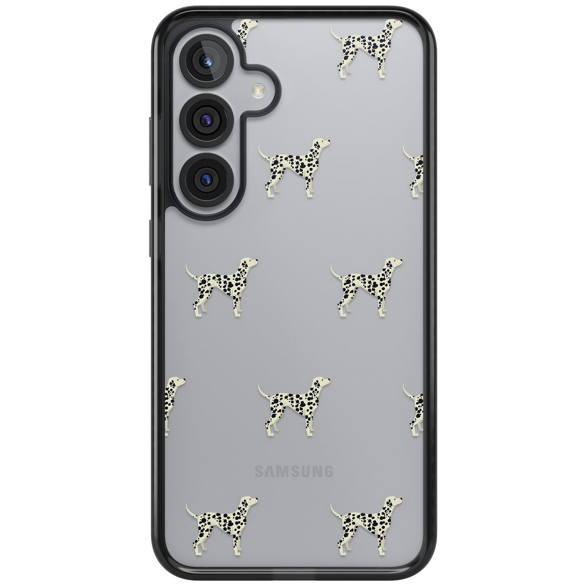 Dalmatian Dog Pattern Samsung S25 Plus / Samsung S26 / Samsung S26 Plus Impact Black Phone Case front