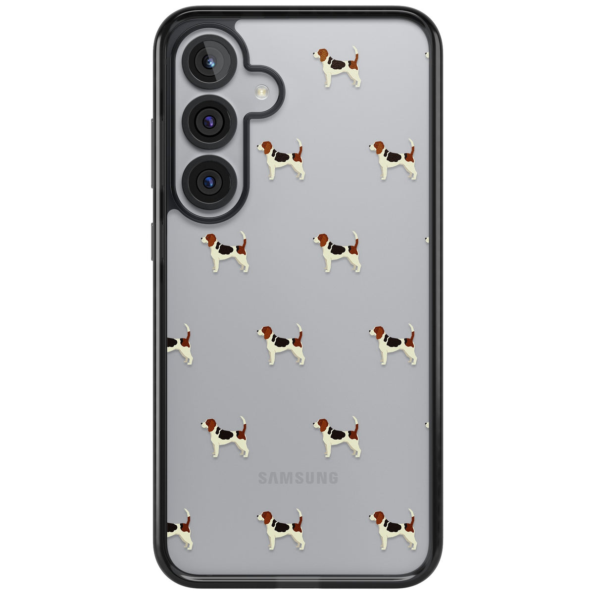 Beagle Dog Pattern Samsung S25 Plus / Samsung S26 / Samsung S26 Plus Impact Black Phone Case front