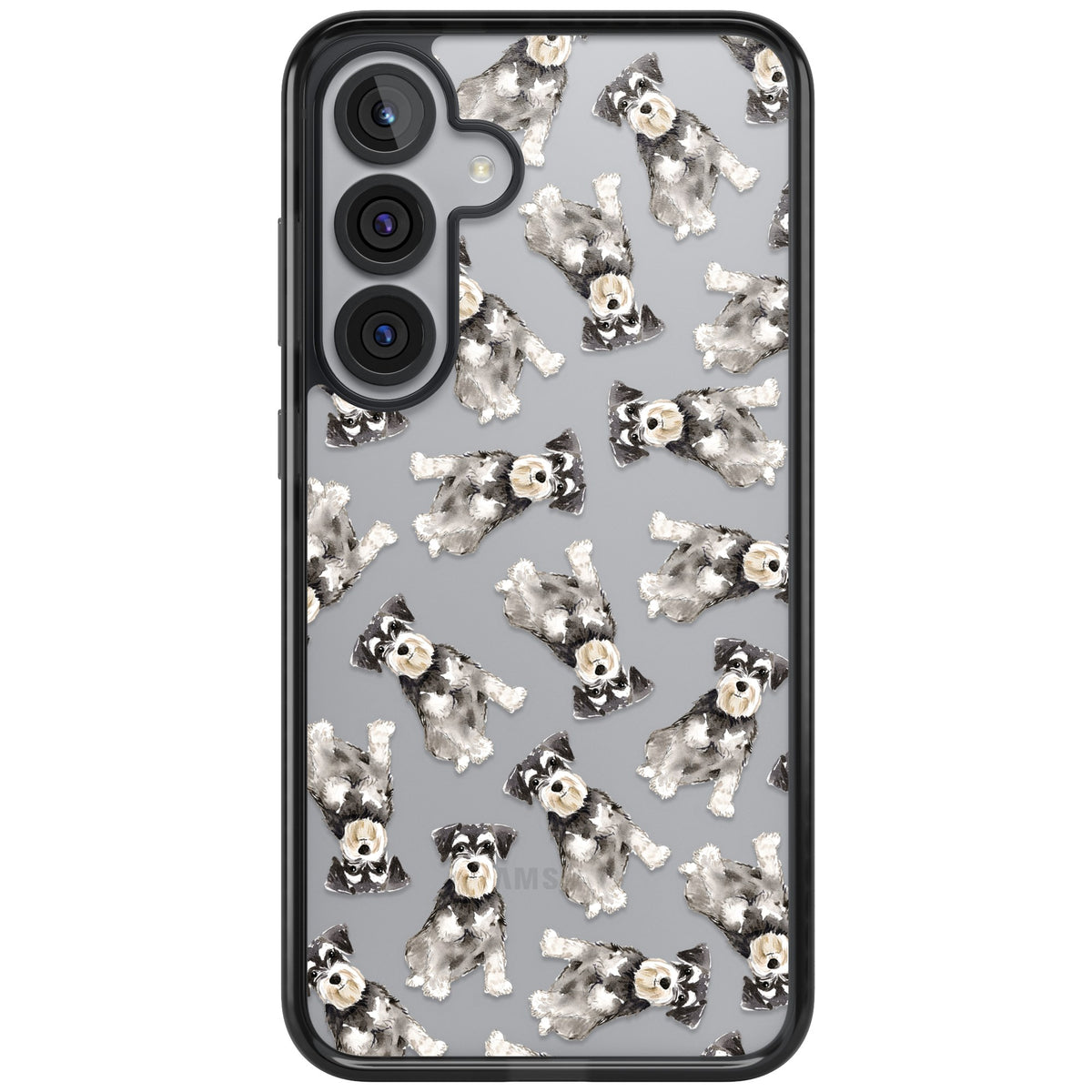 Miniature Schnauzer Watercolor Samsung S25 Plus / Samsung S26 / Samsung S26 Plus Impact Black Phone Case front