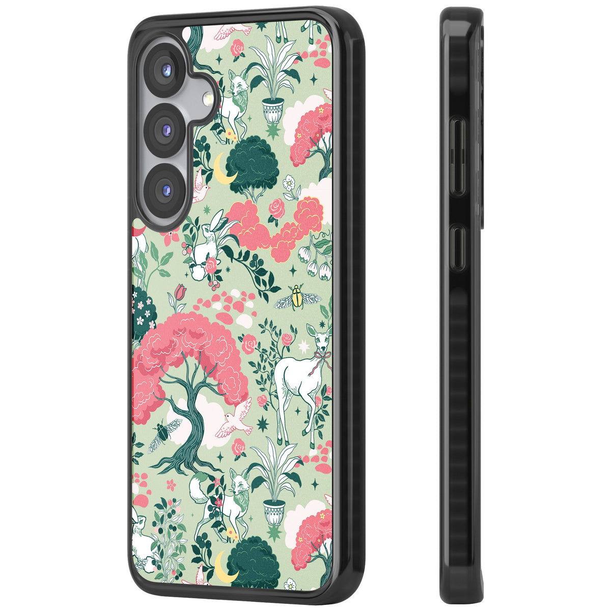 Enchanted Woodland Samsung S25 / Samsung S25 Plus / Samsung S26 / Samsung S26 Plus Impact Black Phone Case side