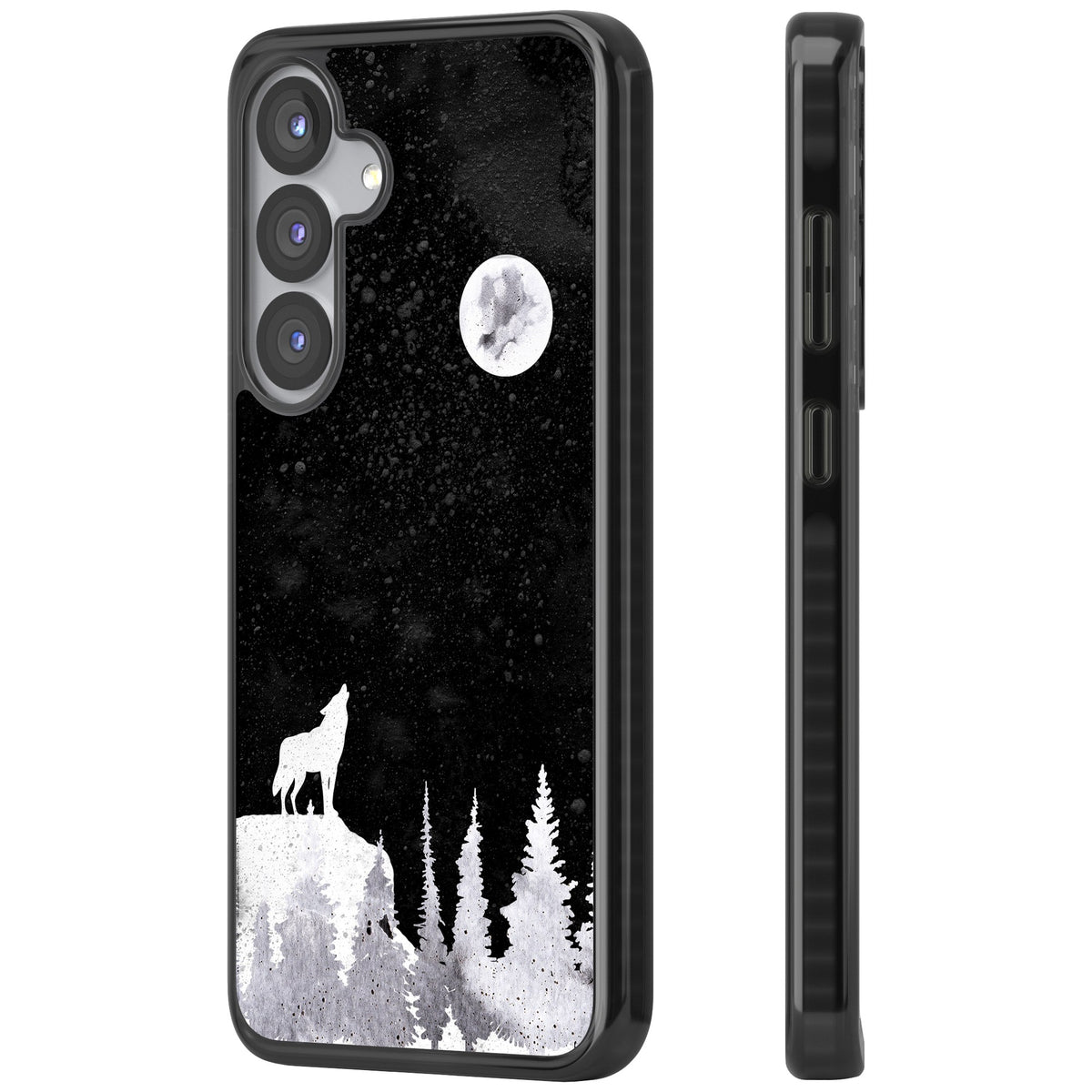 Lunar Howl Samsung S25 / Samsung S25 Plus / Samsung S26 / Samsung S26 Plus Impact Black Phone Case side