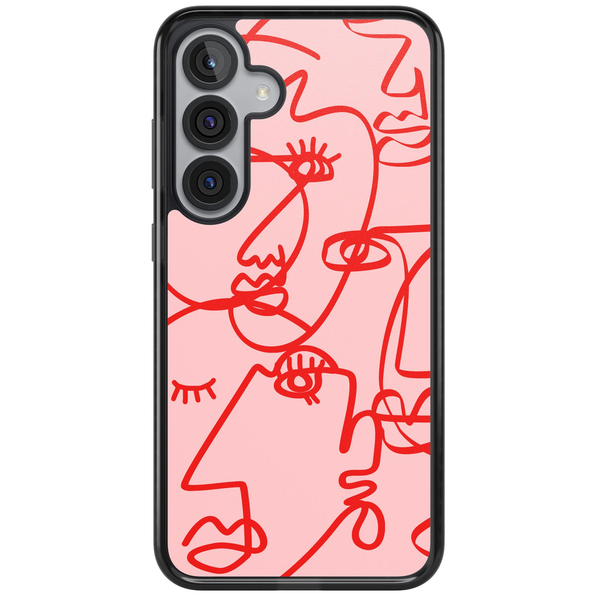 Red Line Art Samsung S25 Plus / Samsung S26 / Samsung S26 Plus Impact Black Phone Case front