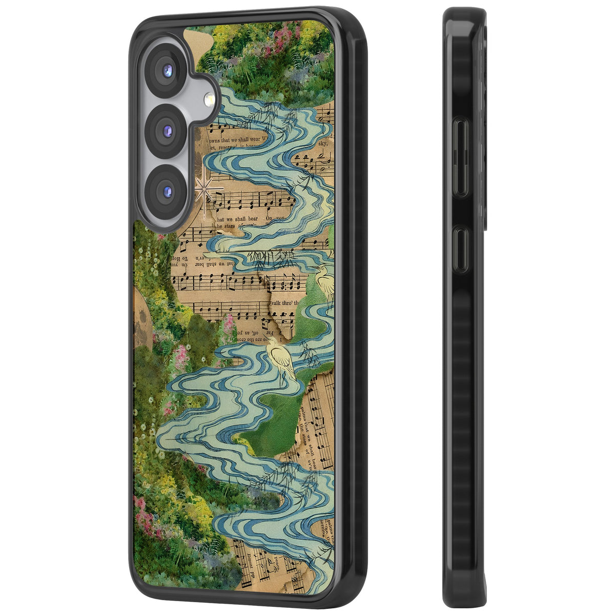 Musical River Samsung S25 / Samsung S25 Plus / Samsung S26 / Samsung S26 Plus Impact Black Phone Case side