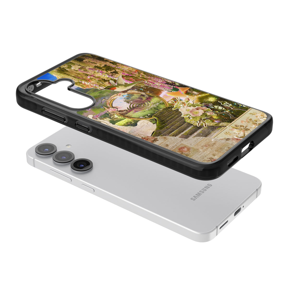 Fairy Portal Samsung S25 / Samsung S25 Plus / Samsung S26 / Samsung S26 Plus Impact Black Phone Case angled