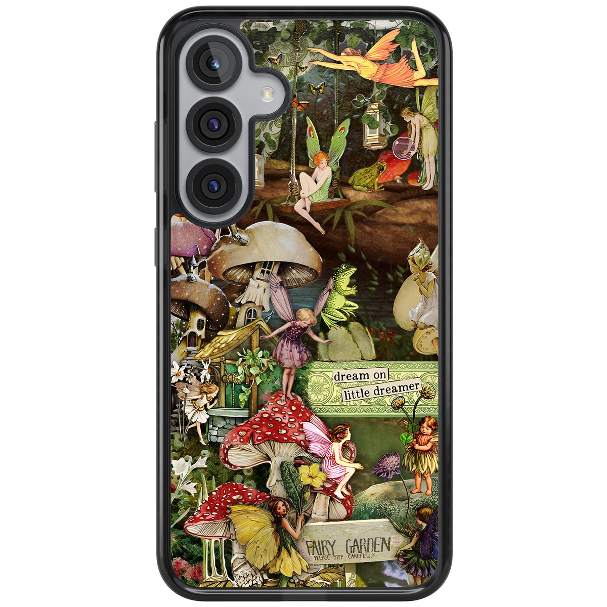 Dreamy Garden Samsung S25 Plus / Samsung S26 / Samsung S26 Plus Impact Black Phone Case front