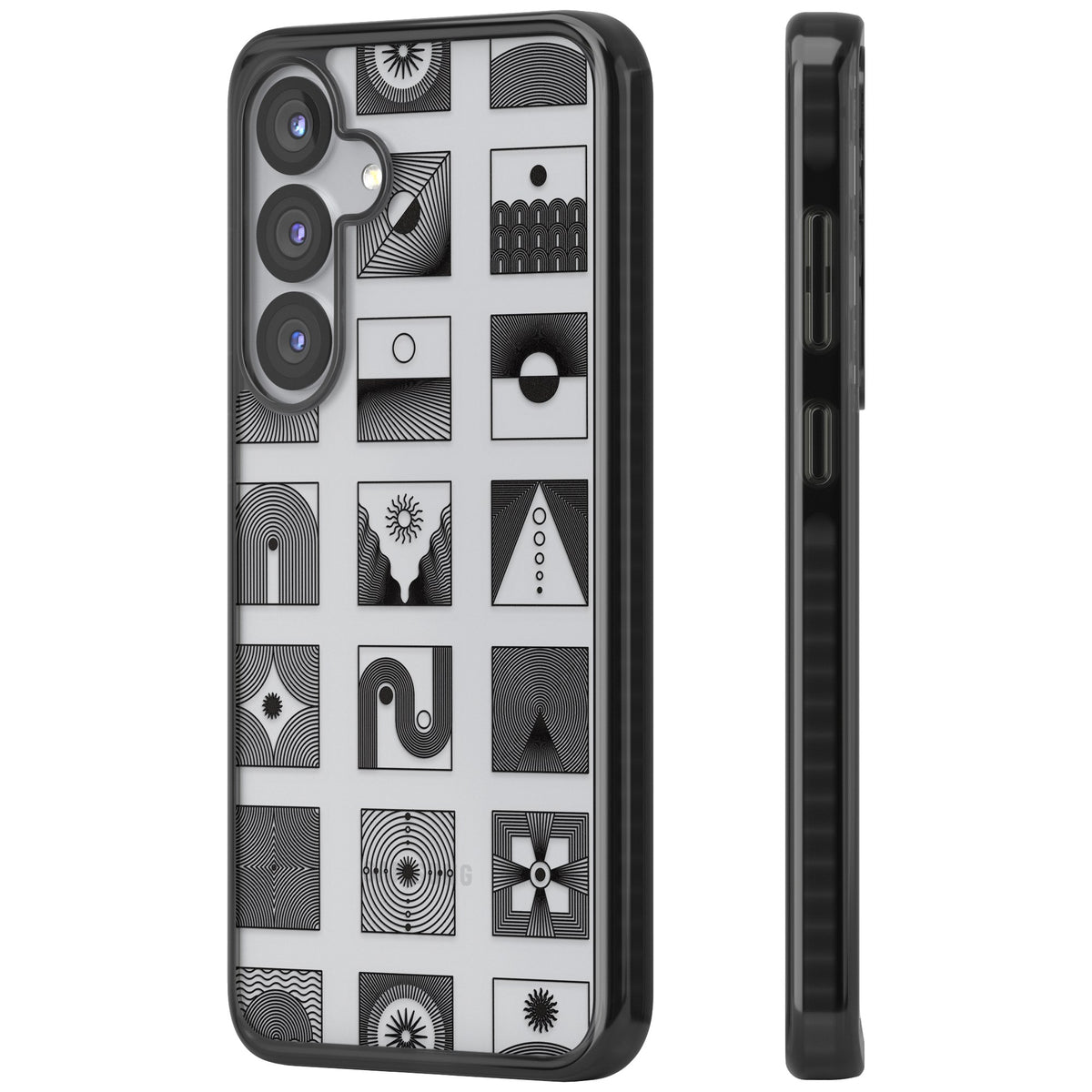 Abstract Geometric Samsung S25 / Samsung S25 Plus / Samsung S26 / Samsung S26 Plus Impact Black Phone Case side