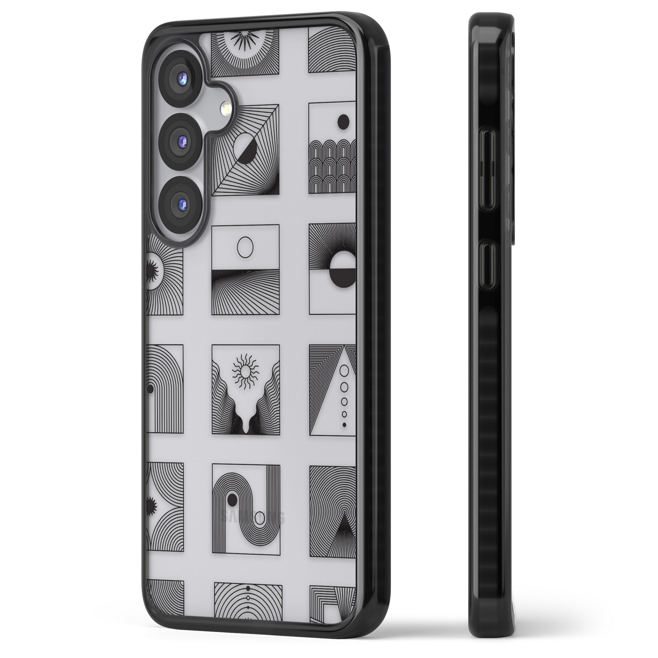 Geometric Pattern Trio: Artistic Blend