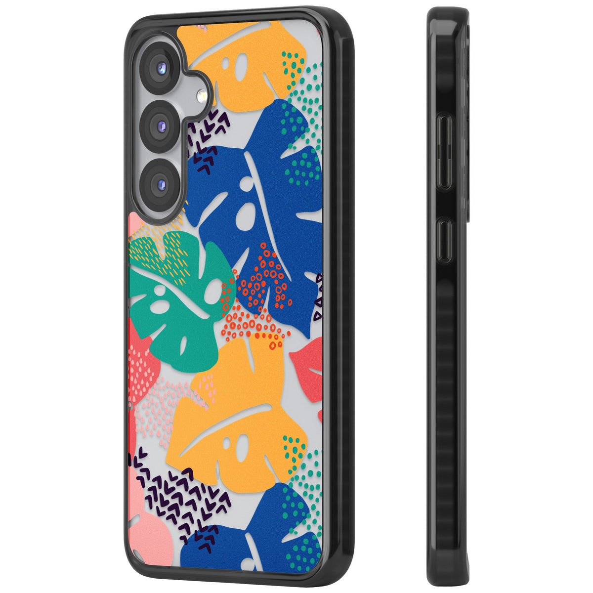 Vibrant Leaves Samsung S25 / Samsung S25 Plus / Samsung S26 / Samsung S26 Plus Impact Black Phone Case side