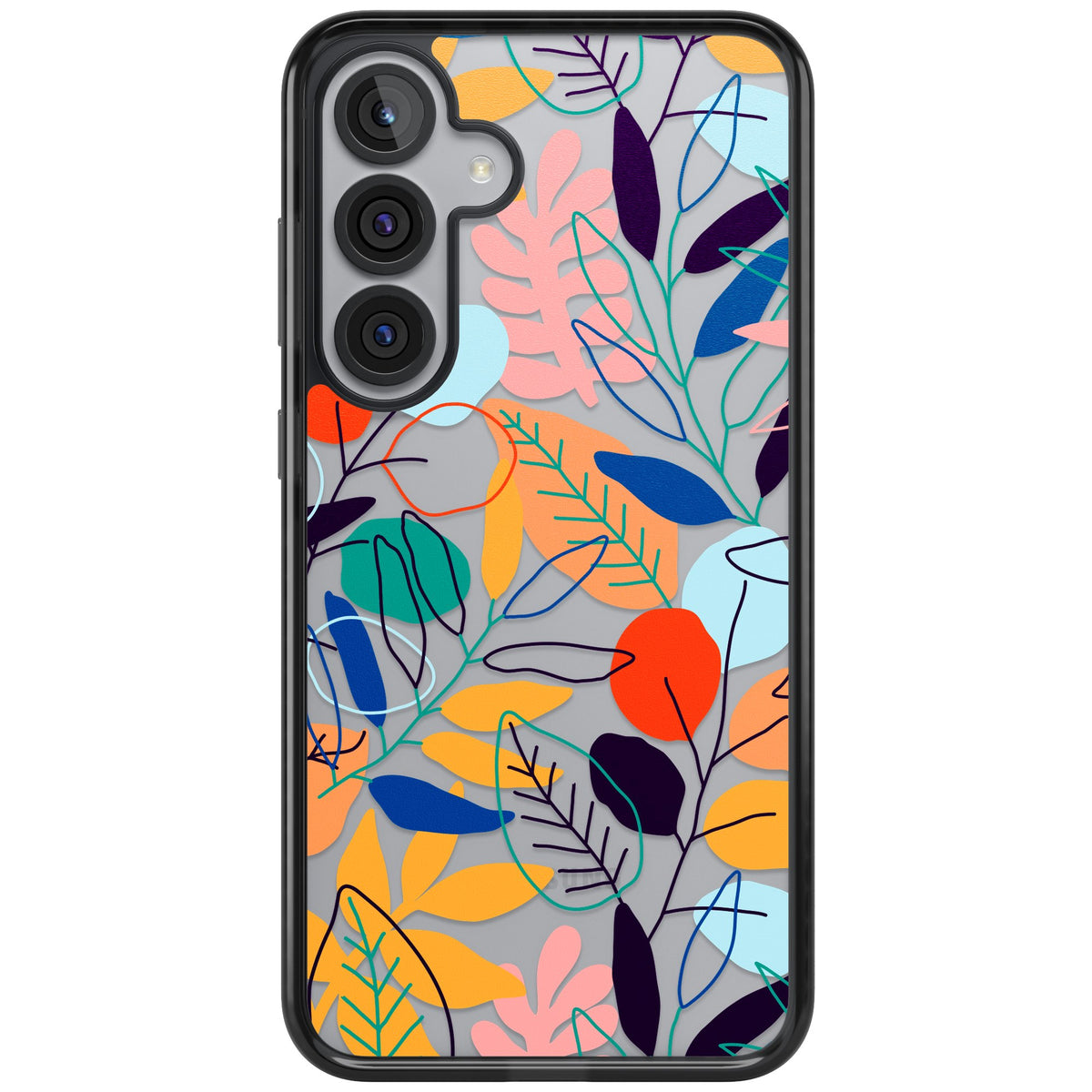 Flora Lines Samsung S25 Plus / Samsung S26 / Samsung S26 Plus Impact Black Phone Case front
