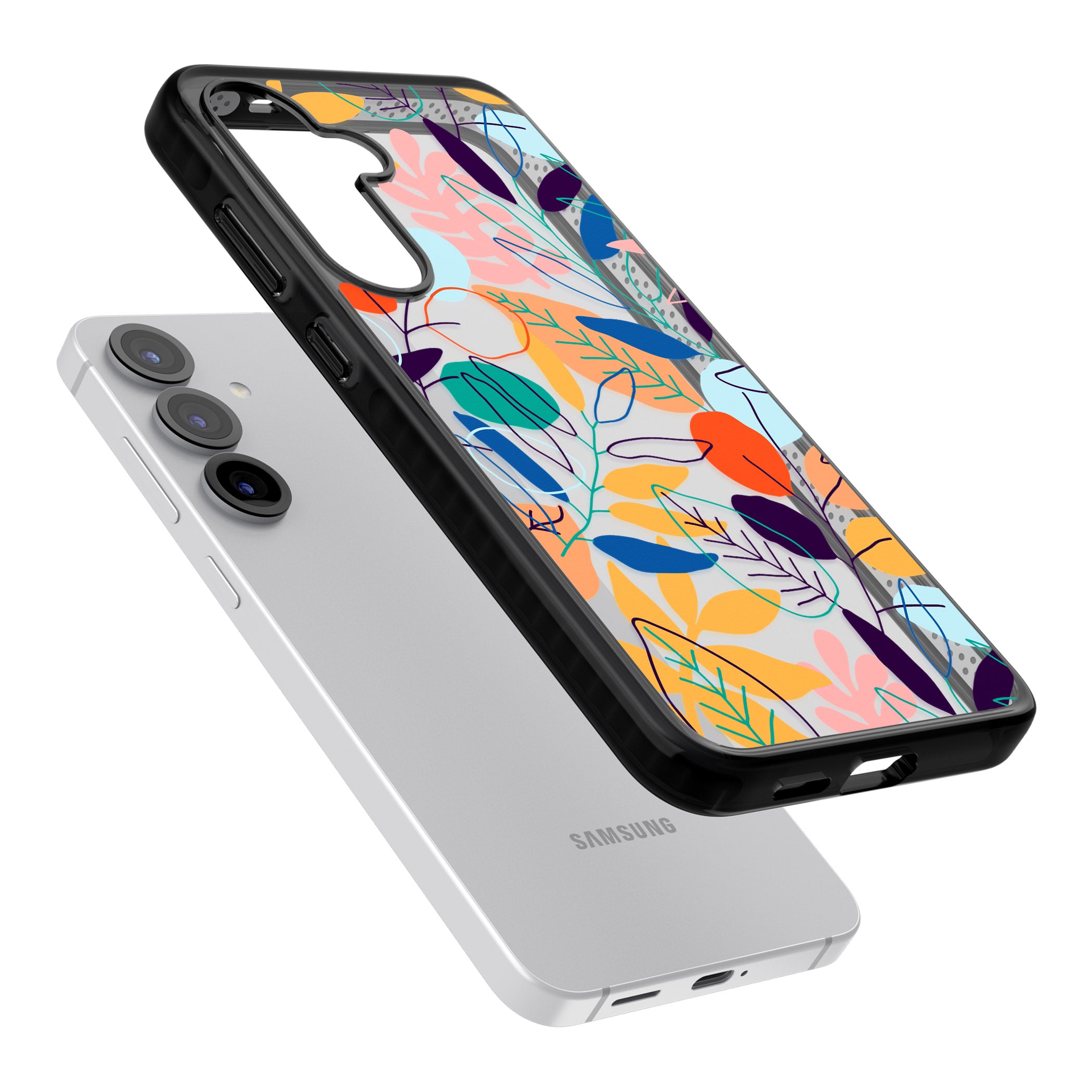 Abstract Line Drawn Leaves