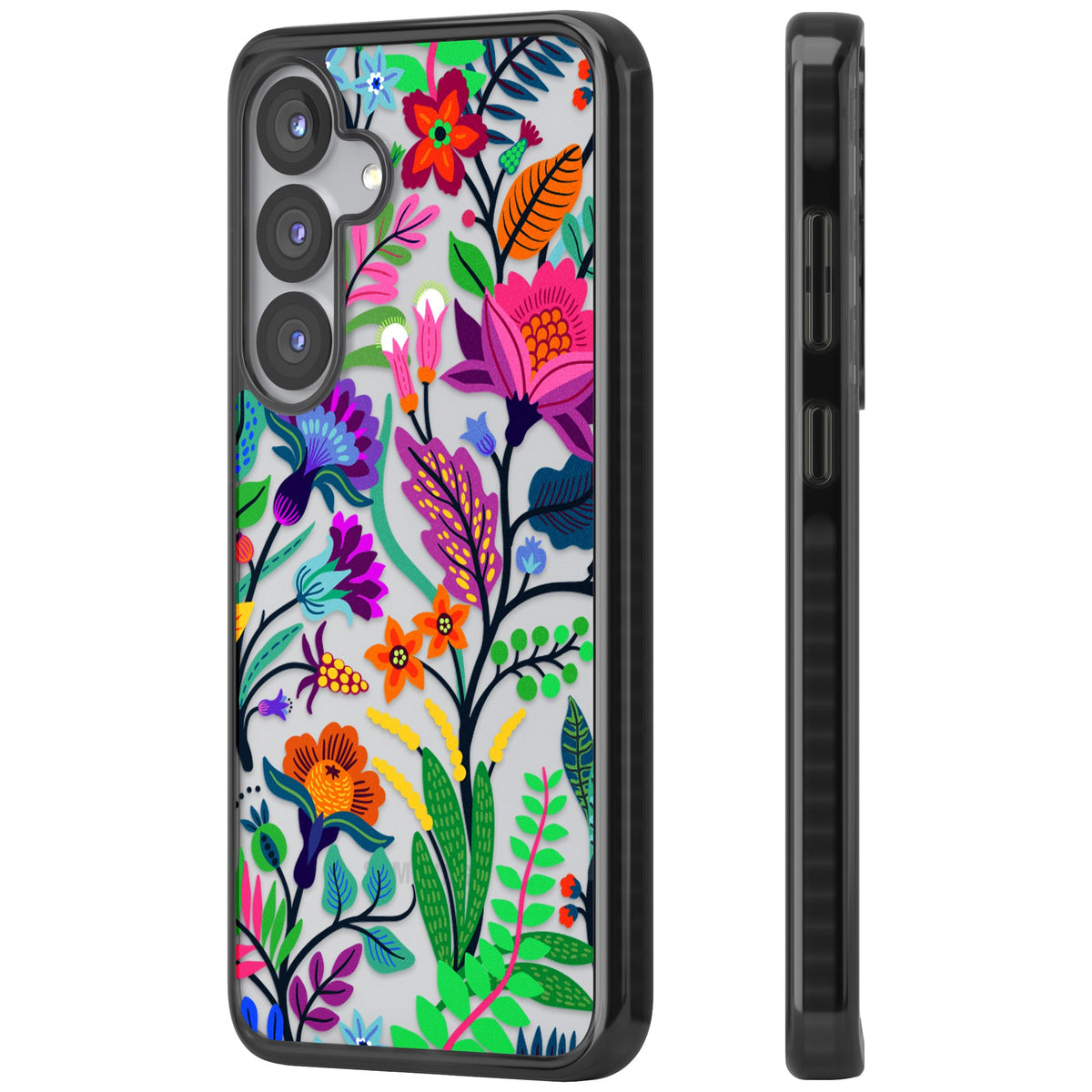 Floral Vibe Samsung S25 / Samsung S25 Plus / Samsung S26 / Samsung S26 Plus Impact Black Phone Case side