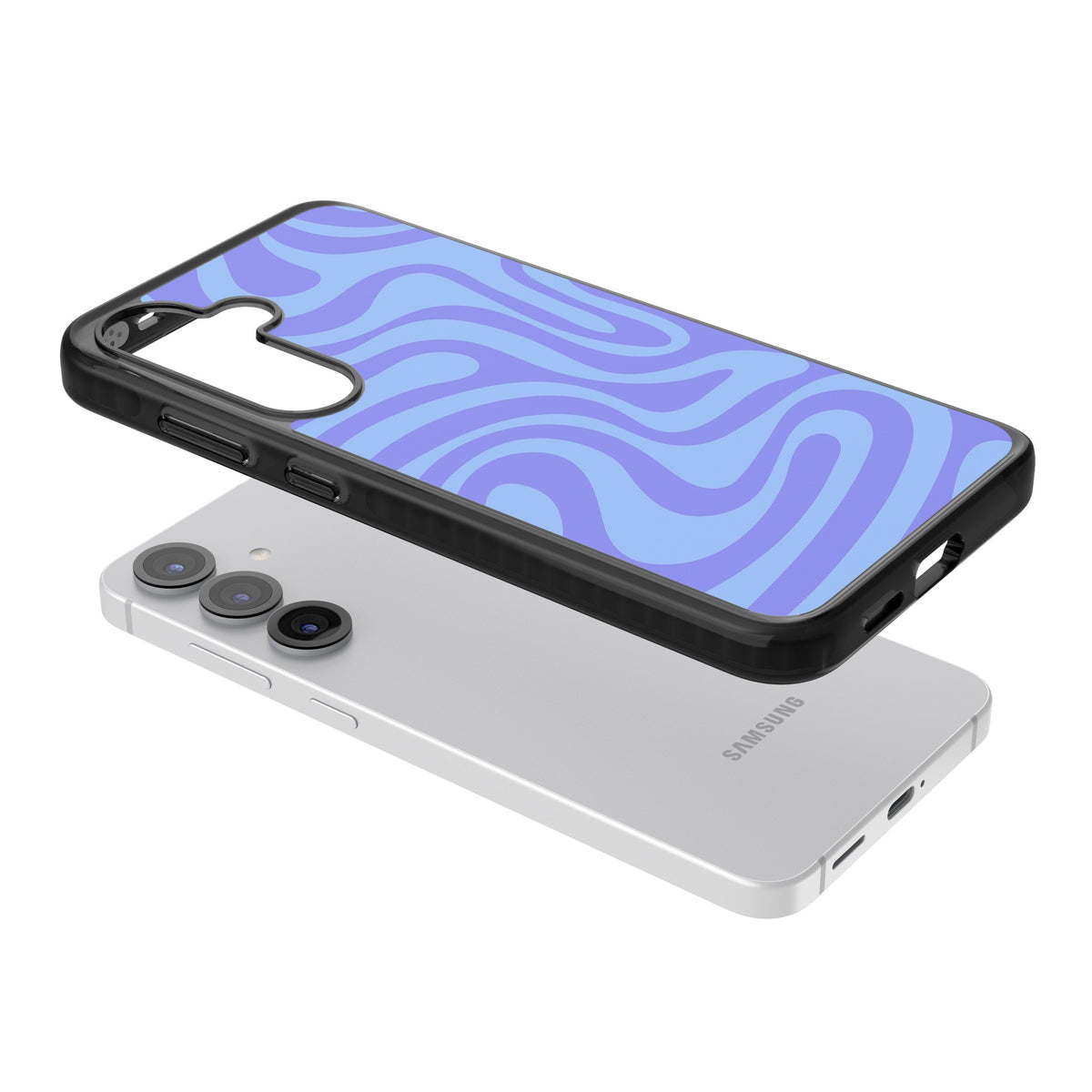 Tranquil Waves Samsung S25 / Samsung S25 Plus / Samsung S26 / Samsung S26 Plus Impact Black Phone Case angled