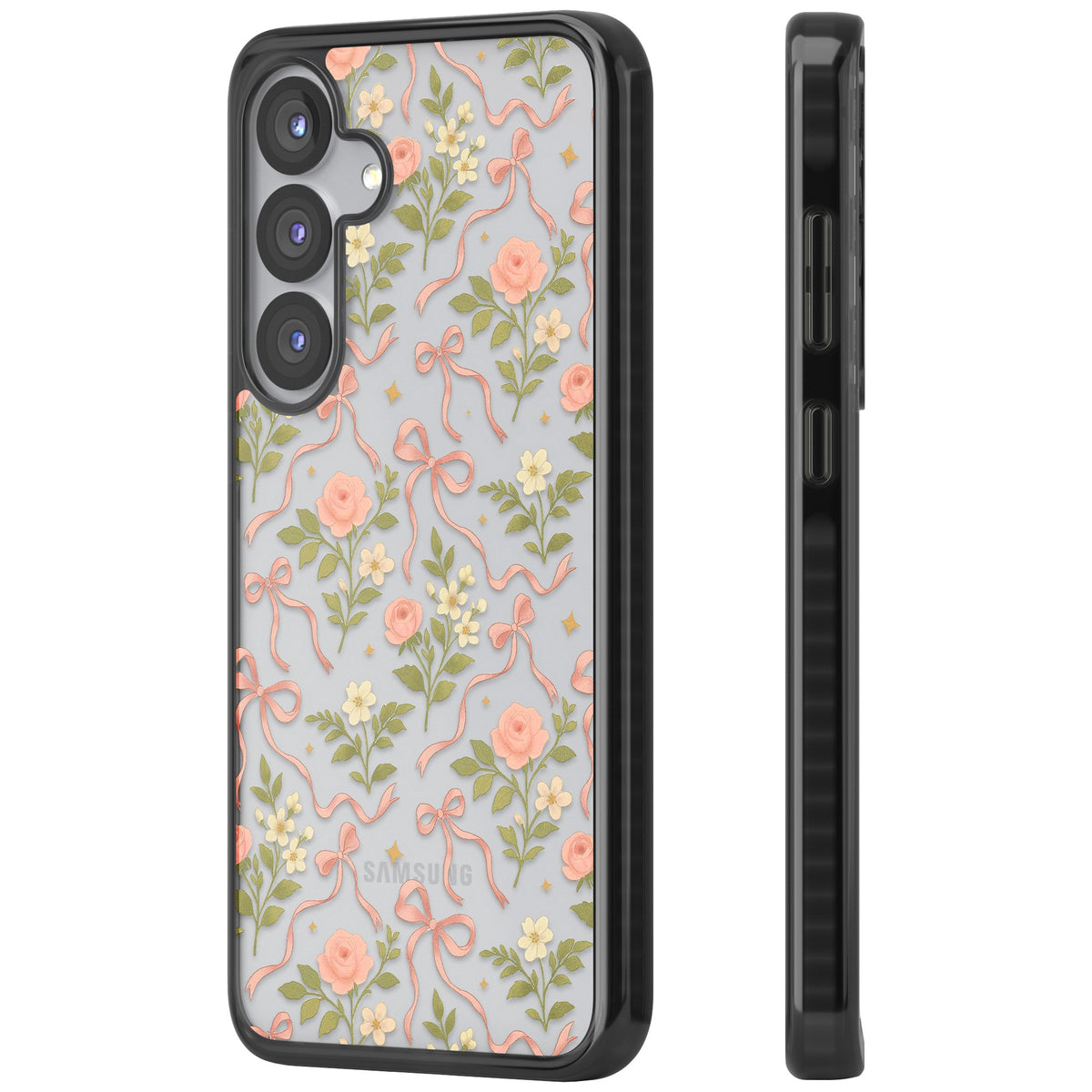 Ribbon Garden Samsung S25 / Samsung S25 Plus / Samsung S26 / Samsung S26 Plus Impact Black Phone Case side