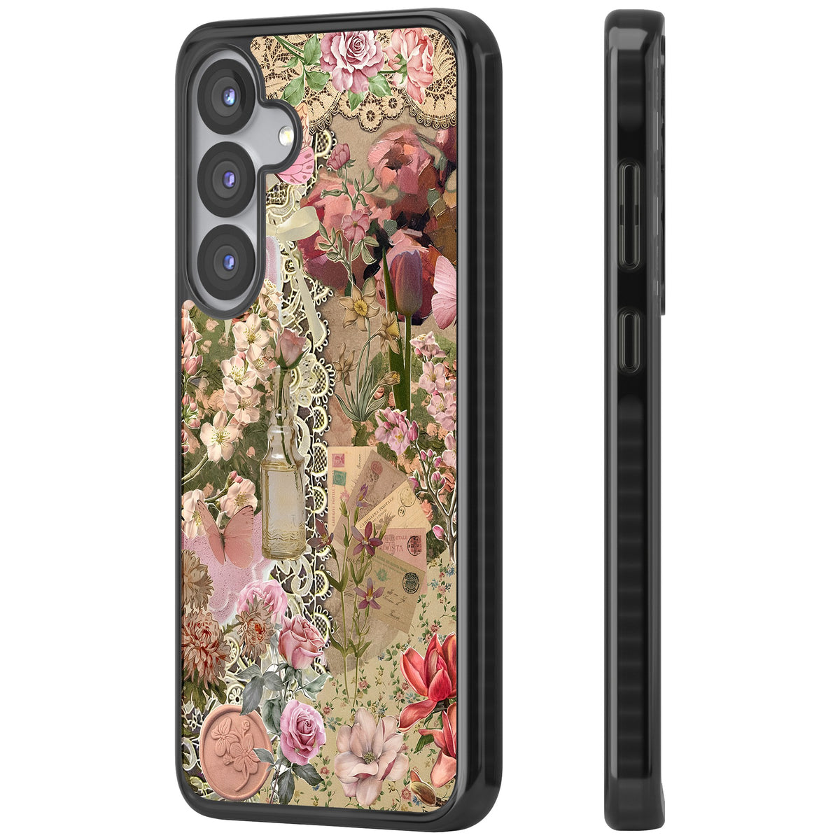 Rose Memoir Samsung S25 / Samsung S25 Plus / Samsung S26 / Samsung S26 Plus Impact Black Phone Case side