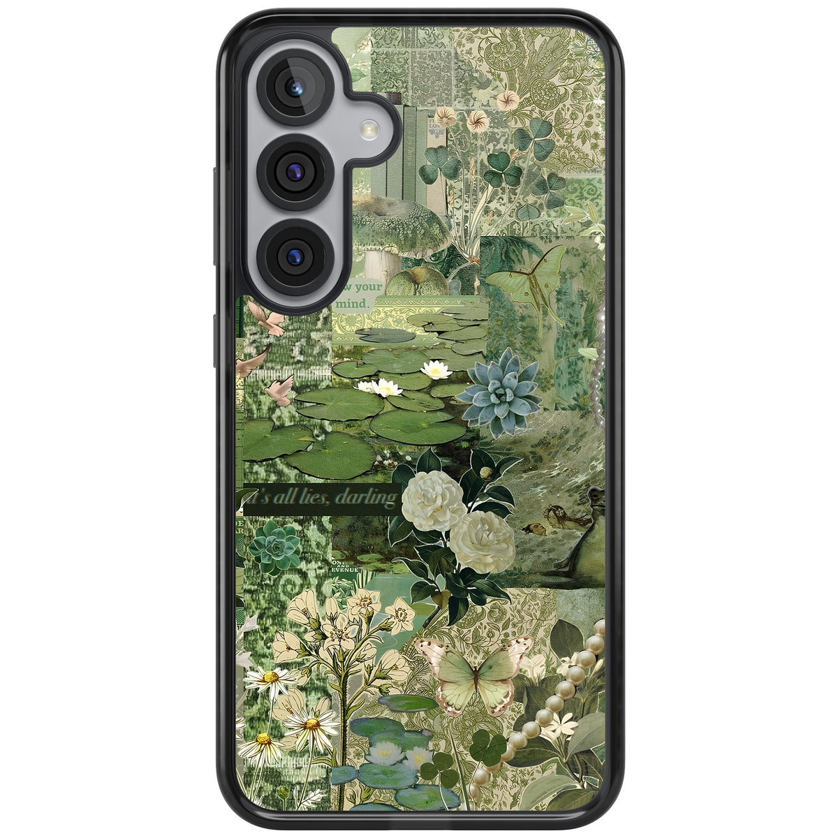 Sage Collage Samsung S25 Plus / Samsung S26 / Samsung S26 Plus Impact Black Phone Case front