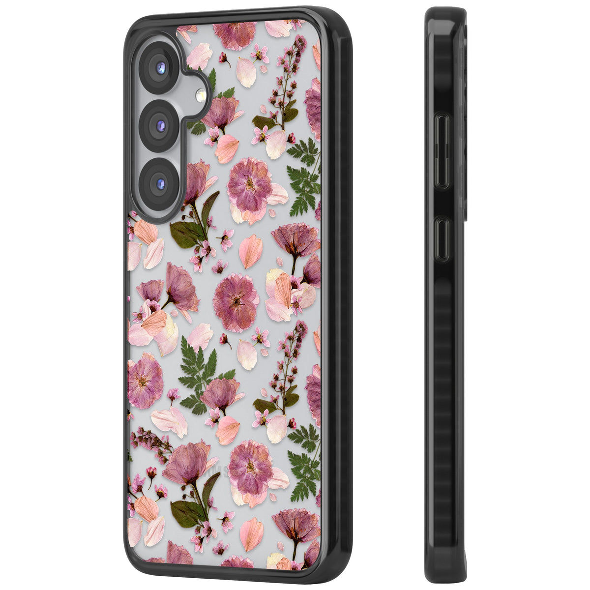 Botanical Blush Samsung S25 / Samsung S25 Plus / Samsung S26 / Samsung S26 Plus Impact Black Phone Case side