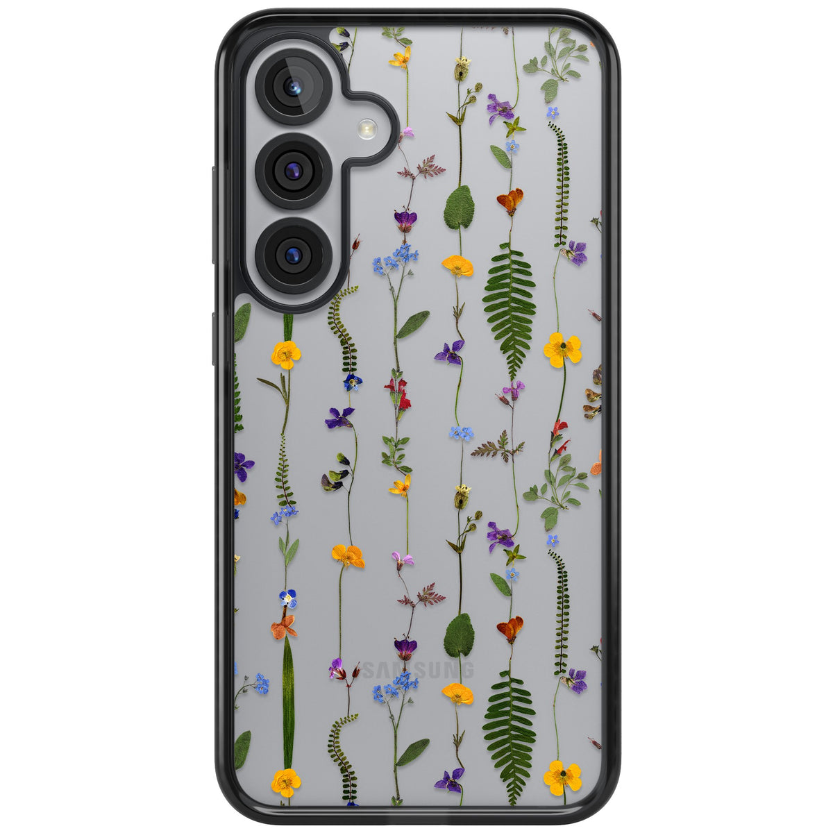 Wildflower Chain Samsung S25 Plus / Samsung S26 / Samsung S26 Plus Impact Black Phone Case front