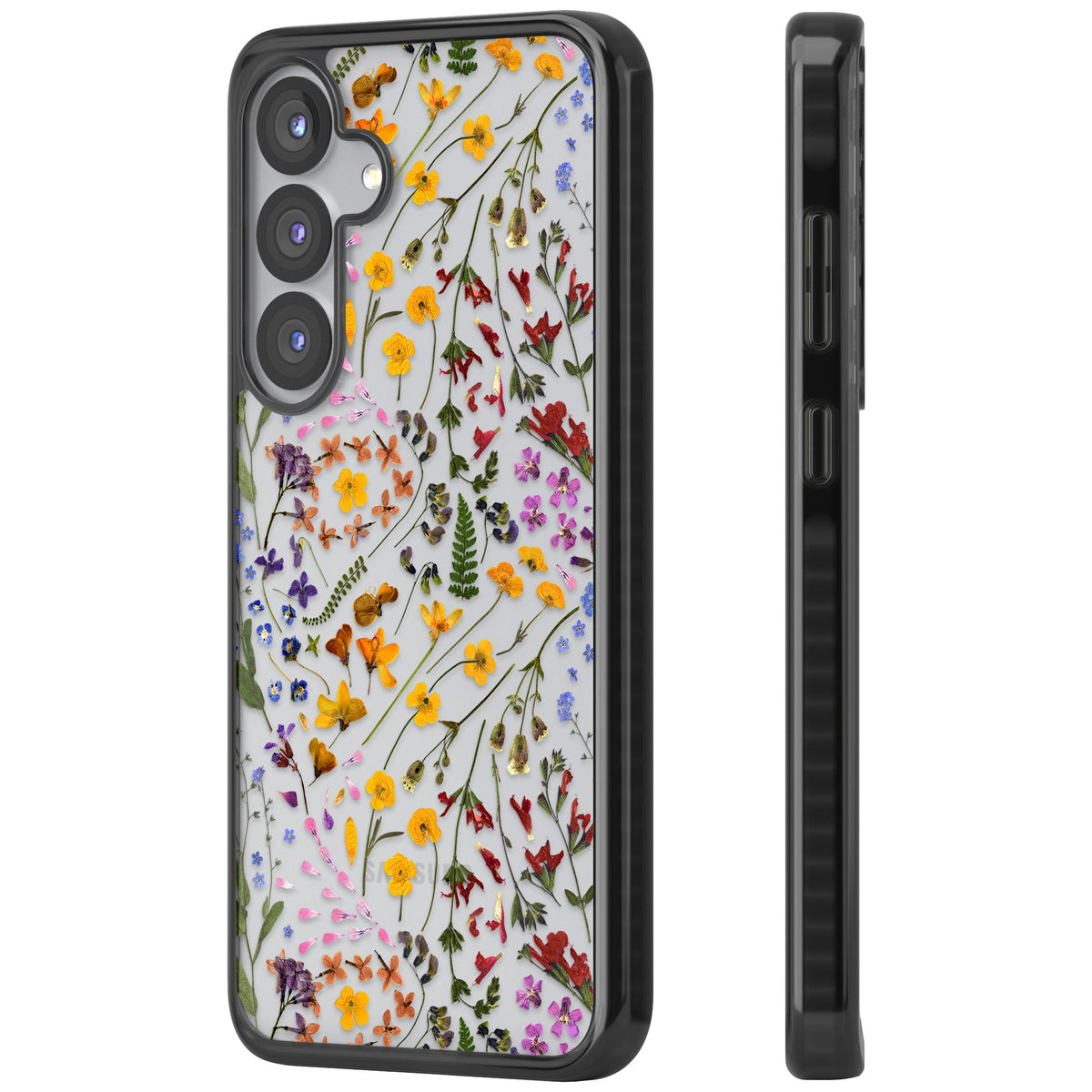 Wildflower Samsung S25 / Samsung S25 Plus / Samsung S26 / Samsung S26 Plus Impact Black Phone Case side