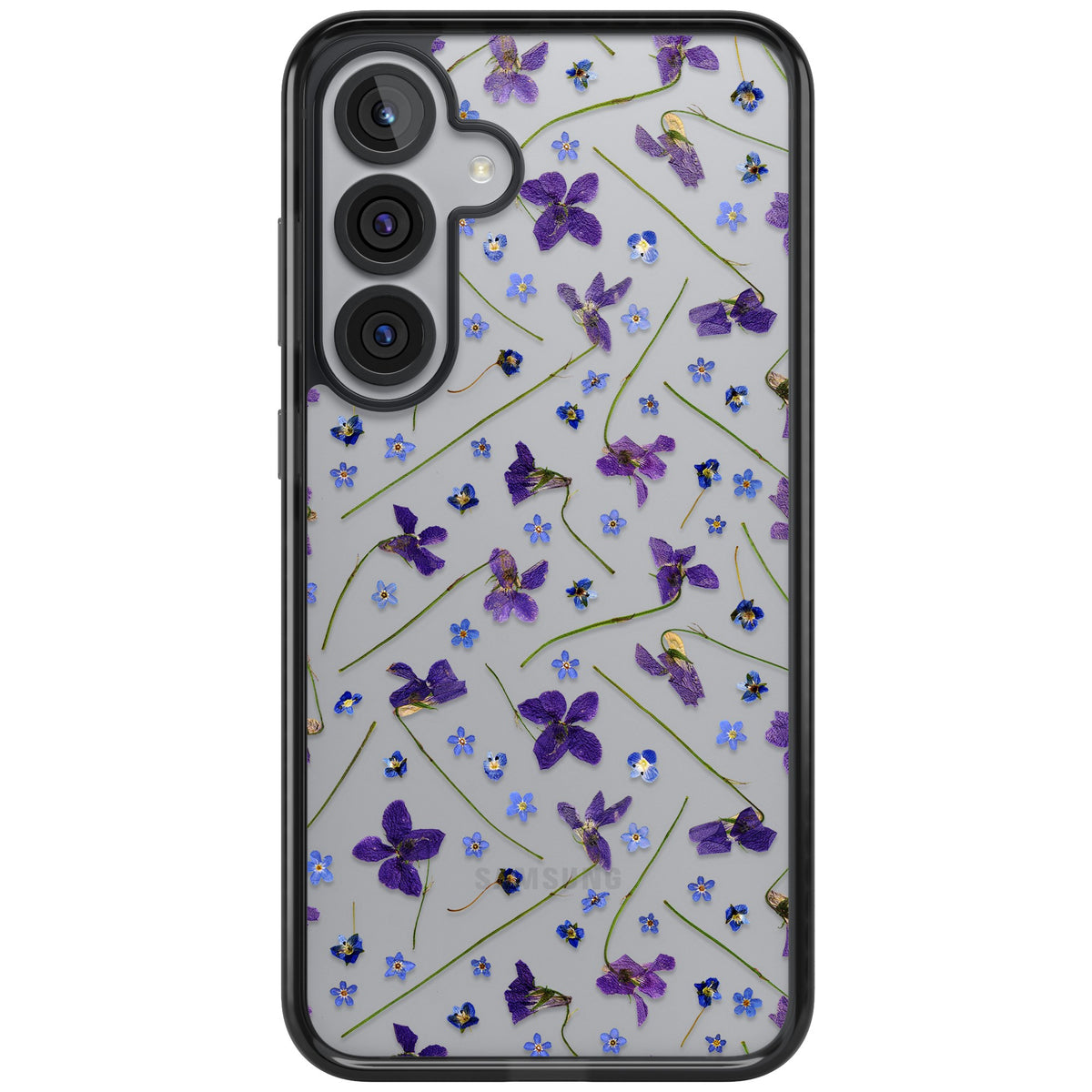 Pressed Violets Samsung S25 Plus / Samsung S26 / Samsung S26 Plus Impact Black Phone Case front