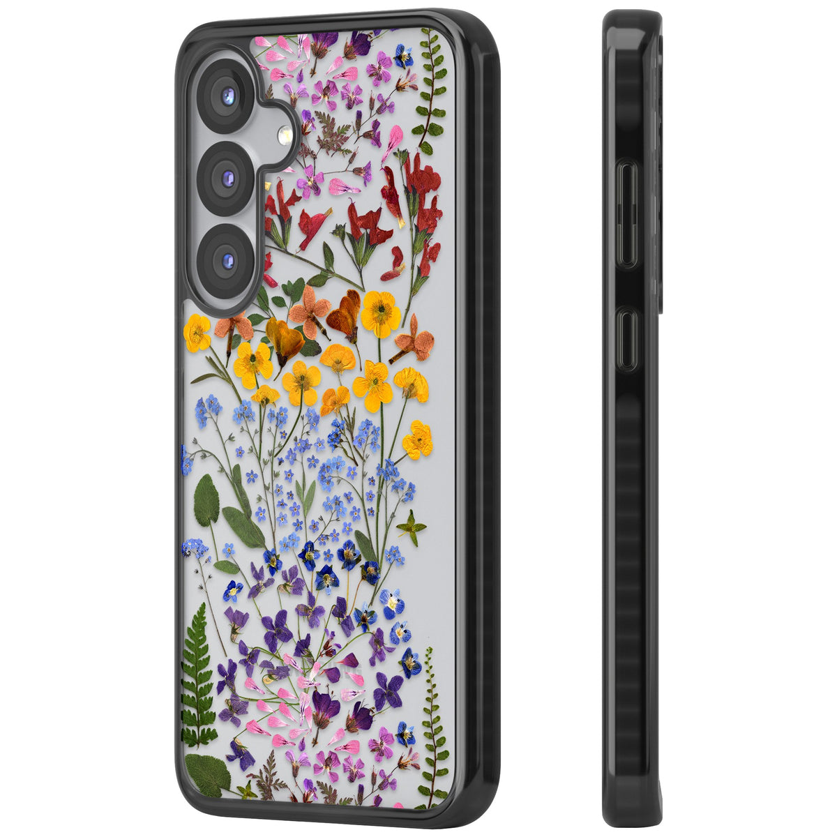 Wildflower Stripe Samsung S25 / Samsung S25 Plus / Samsung S26 / Samsung S26 Plus Impact Black Phone Case side