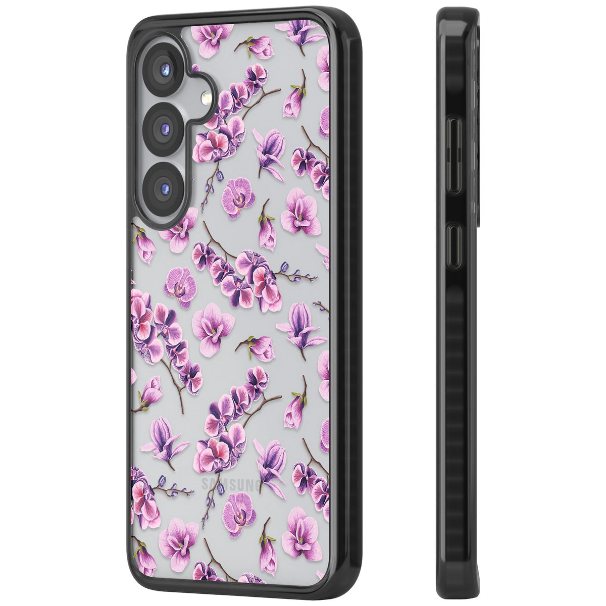 Soft Bloom Samsung S25 / Samsung S25 Plus / Samsung S26 / Samsung S26 Plus Impact Black Phone Case side