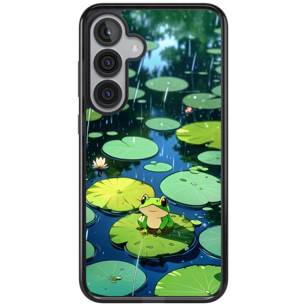 Frog In Lily Pond Samsung S25 Plus / Samsung S26 / Samsung S26 Plus Impact Black Phone Case front