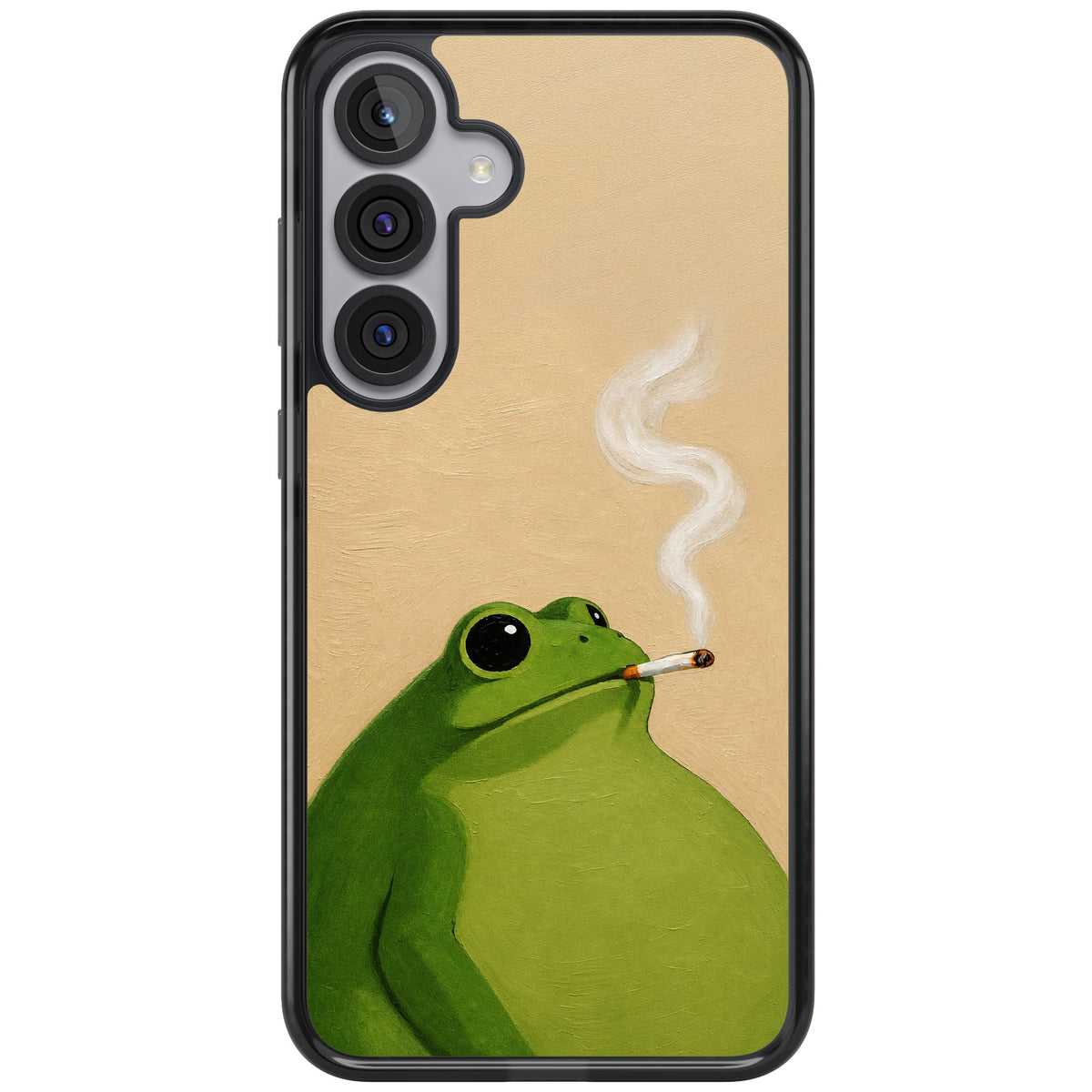 The Smoking Frog Samsung S25 Plus / Samsung S26 / Samsung S26 Plus Impact Black Phone Case front