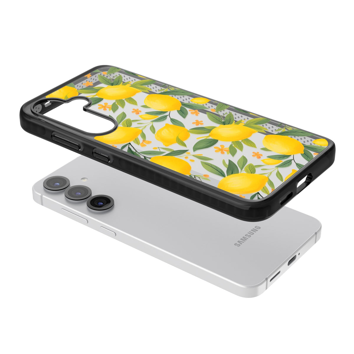 Lemon Grove Samsung S25 / Samsung S25 Plus / Samsung S26 / Samsung S26 Plus Impact Black Phone Case angled
